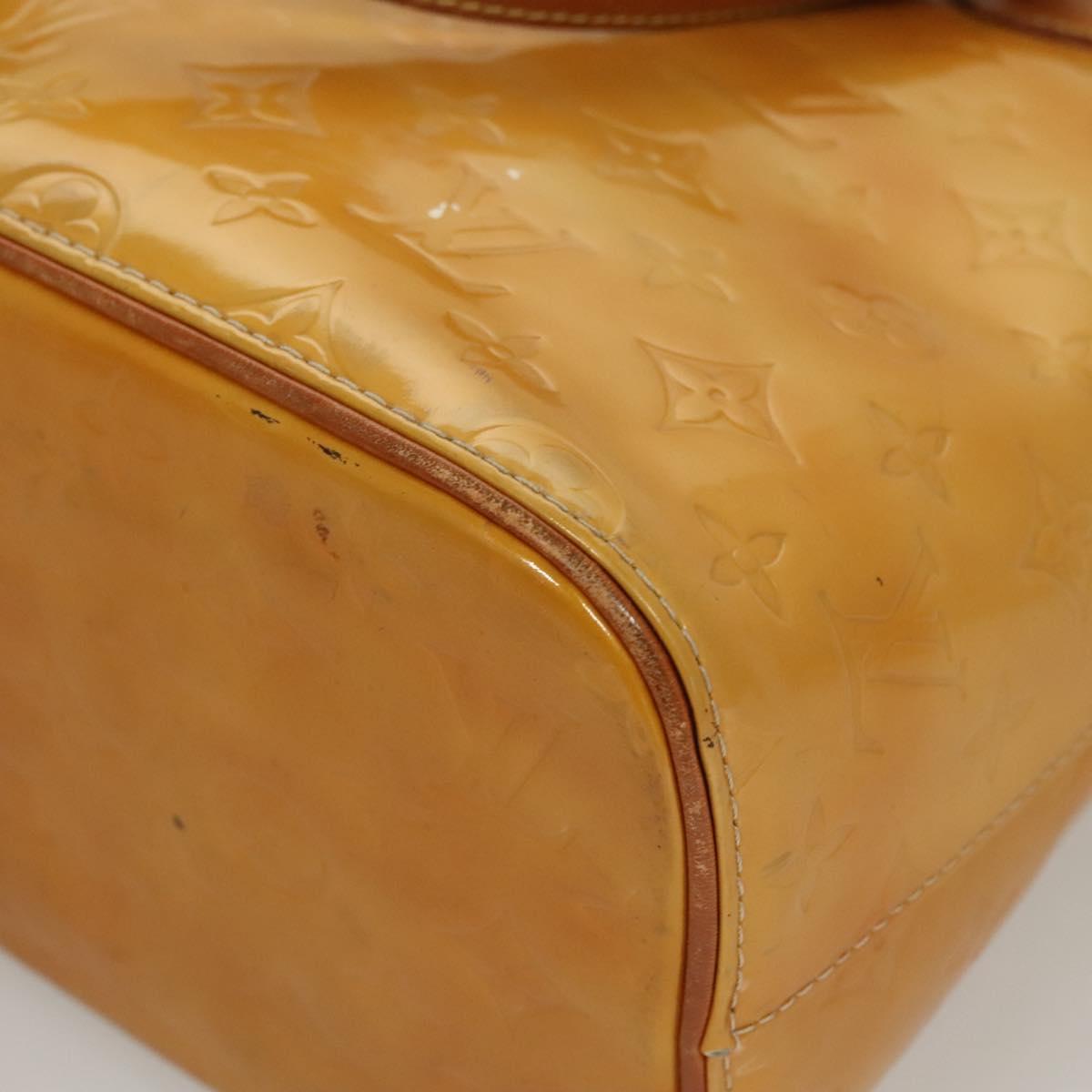LOUIS VUITTON Monogram Vernis Houston Hand Bag Beige M91004 LV Auth 120738