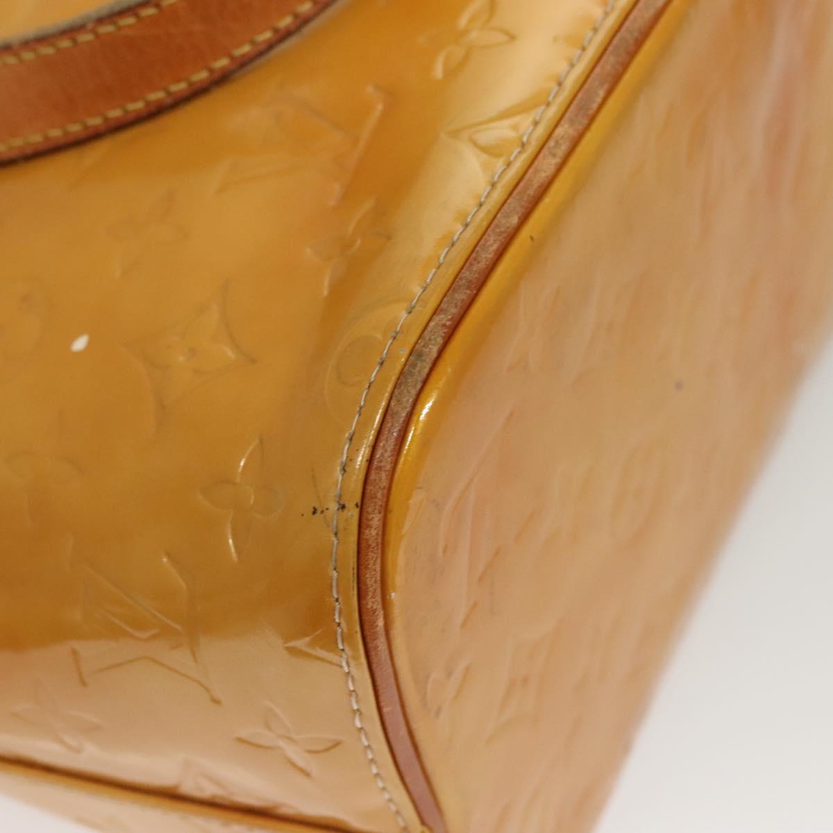 LOUIS VUITTON Monogram Vernis Houston Hand Bag Beige M91004 LV Auth 120738