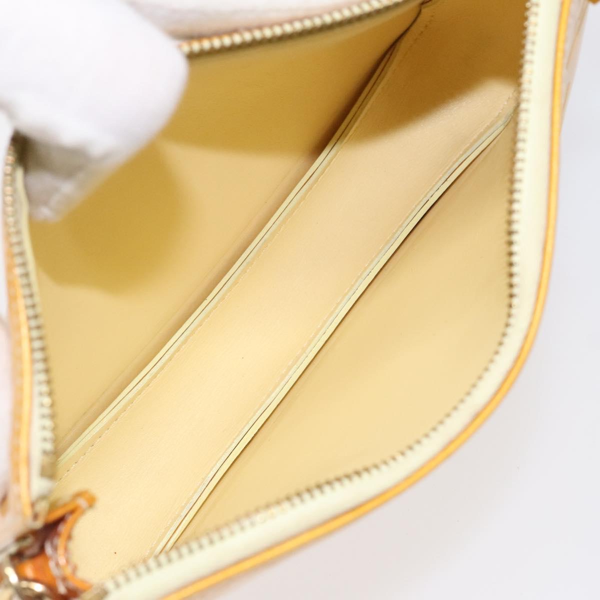 LOUIS VUITTON Vernis Lexington Accessory Pouch Lime Yellow M91058 Auth 120744
