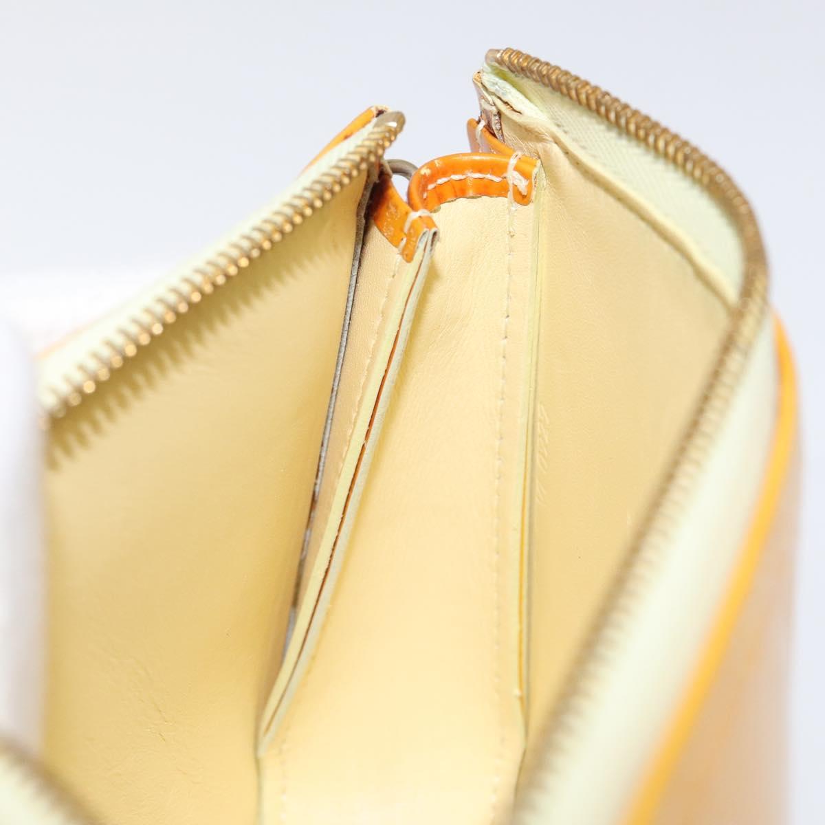 LOUIS VUITTON Vernis Lexington Accessory Pouch Lime Yellow M91058 Auth 120744