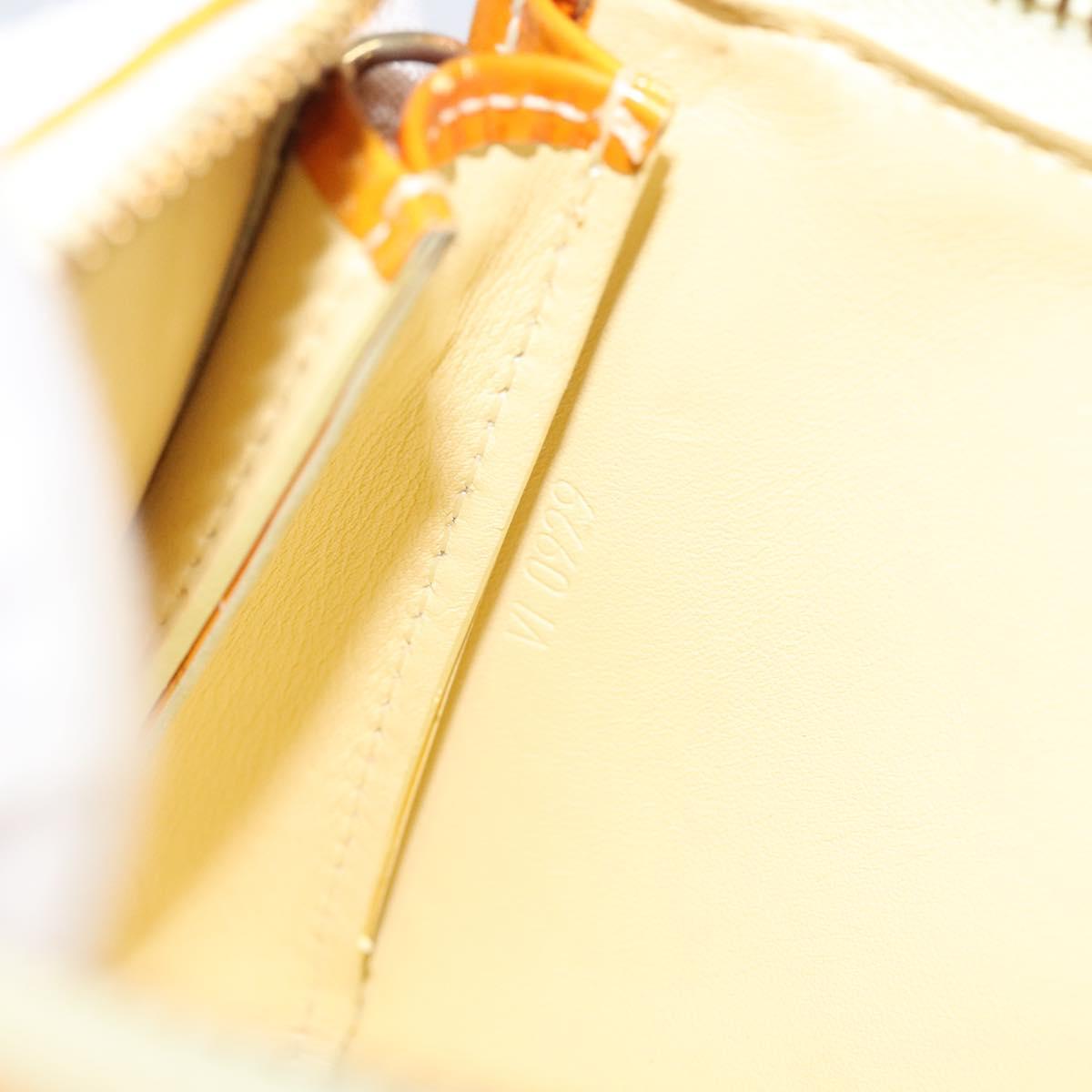 LOUIS VUITTON Vernis Lexington Accessory Pouch Lime Yellow M91058 Auth 120744