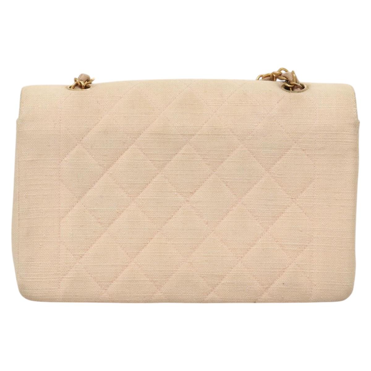 CHANEL Matelasse Chain Diana Shoulder Bag Canvas Pink CC Auth 120753A
