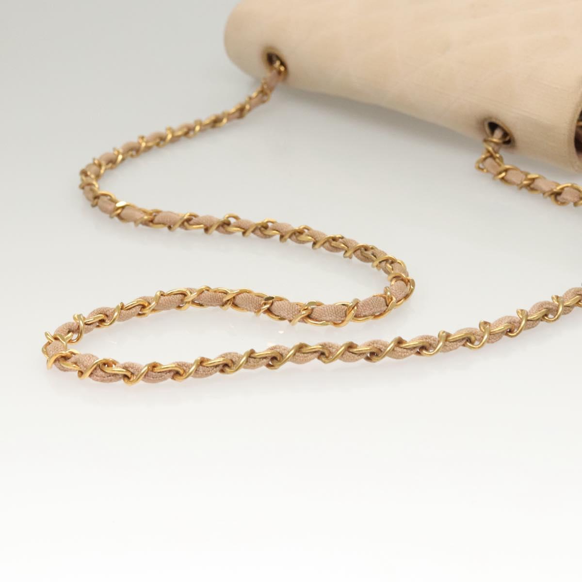 CHANEL Matelasse Chain Diana Shoulder Bag Canvas Pink CC Auth 120753