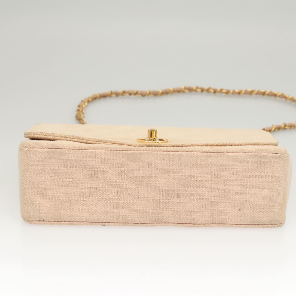 CHANEL Matelasse Chain Diana Shoulder Bag Canvas Pink CC Auth 120753A