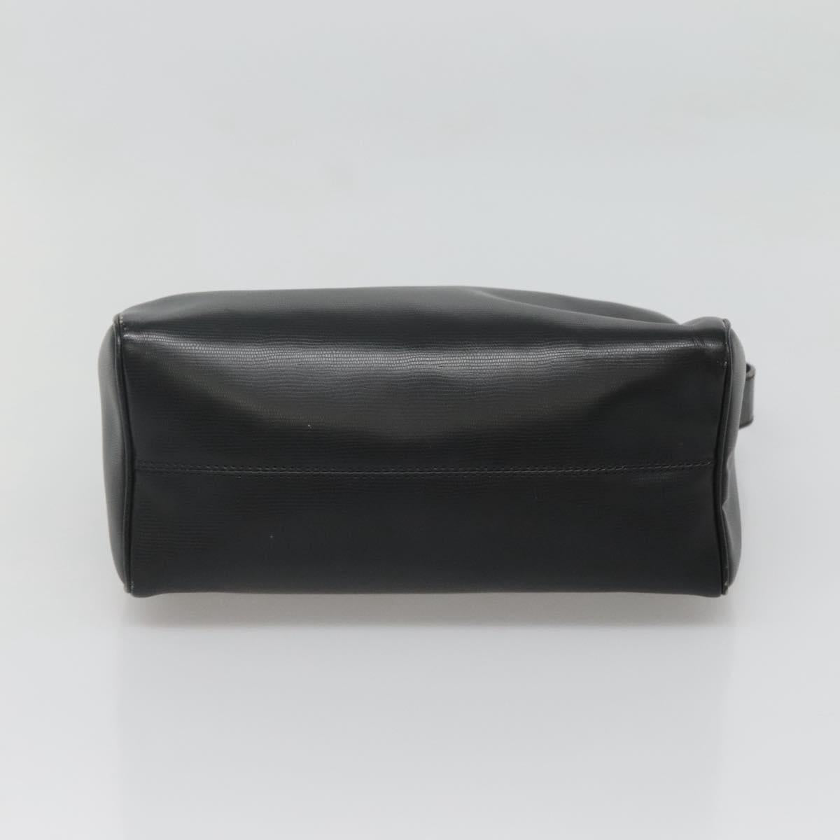 CELINE Hand Bag Leather Black Gold Auth 120782