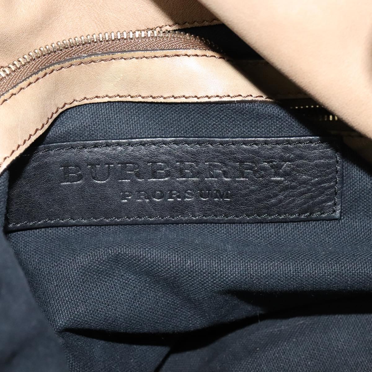 BURBERRY Nova Check Shoulder Bag Canvas Beige Gold Auth 120793