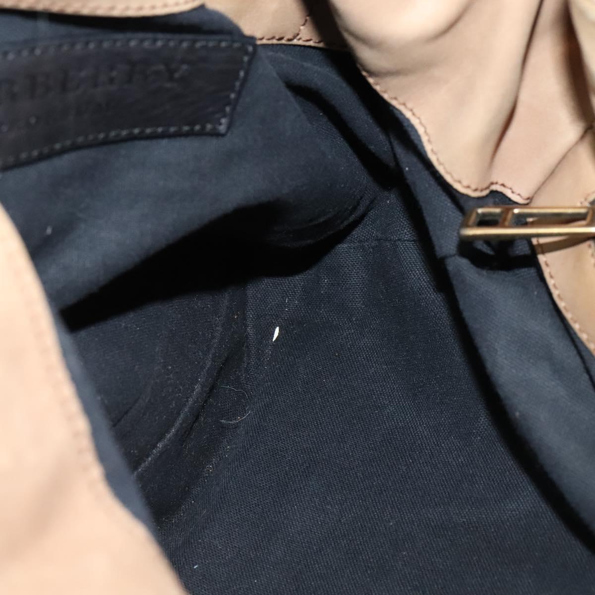 BURBERRY Nova Check Shoulder Bag Canvas Beige Gold Auth 120793