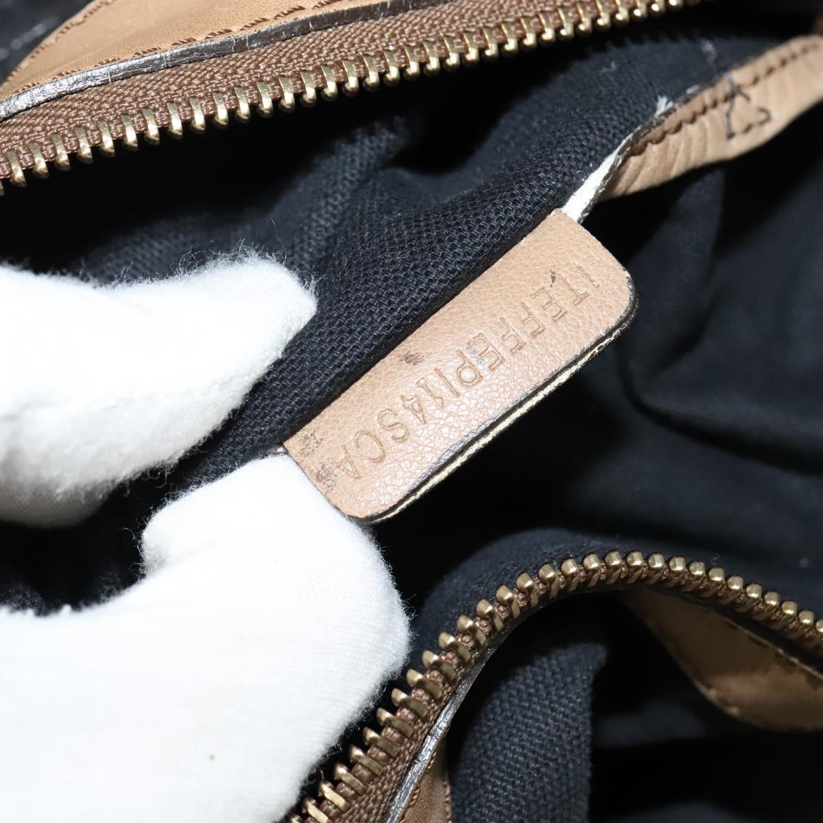 BURBERRY Nova Check Shoulder Bag Canvas Beige Gold Auth 120793