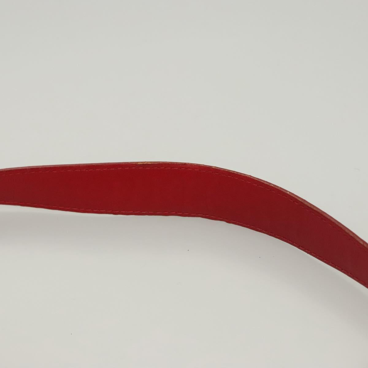 Christian Dior Canage Shoulder Bag Lamb Skin Red Gold Auth 120801