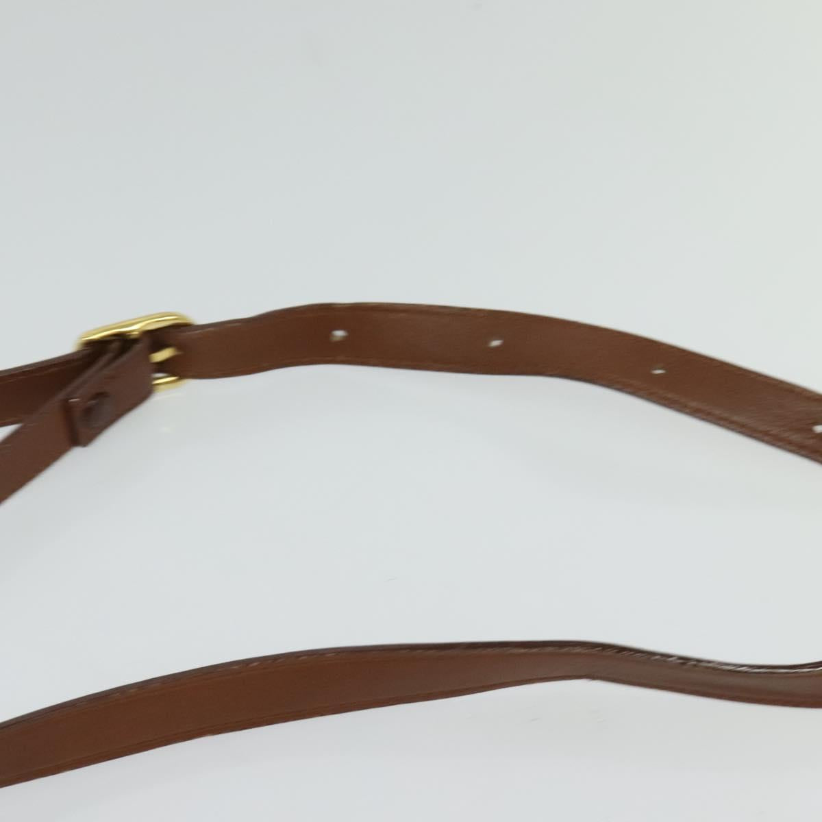 Burberrys Shoulder Bag Leather Brown Gold Auth 120806