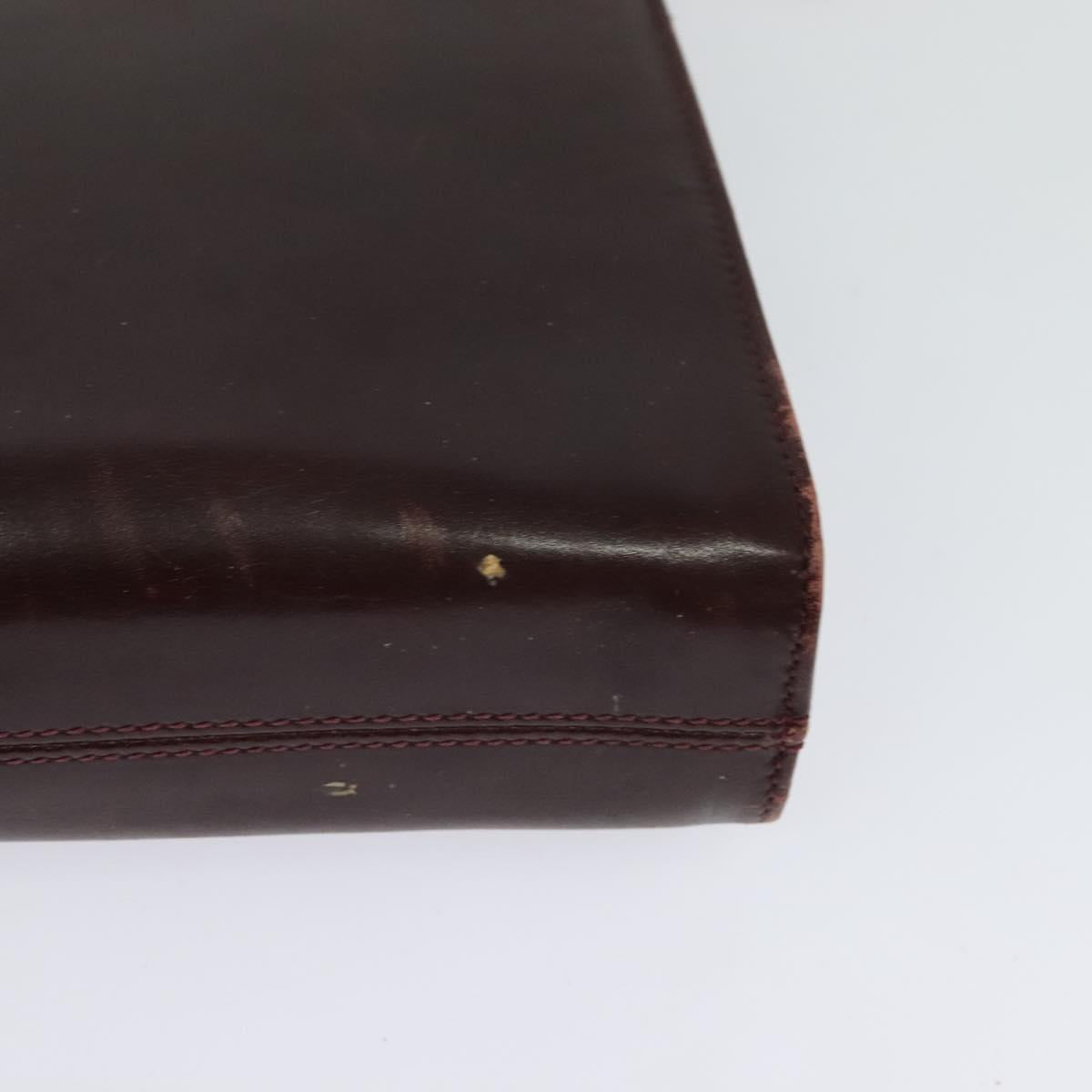 Salvatore Ferragamo Chain Gancini Shoulder Bag Leather Brown Gold Auth 120811