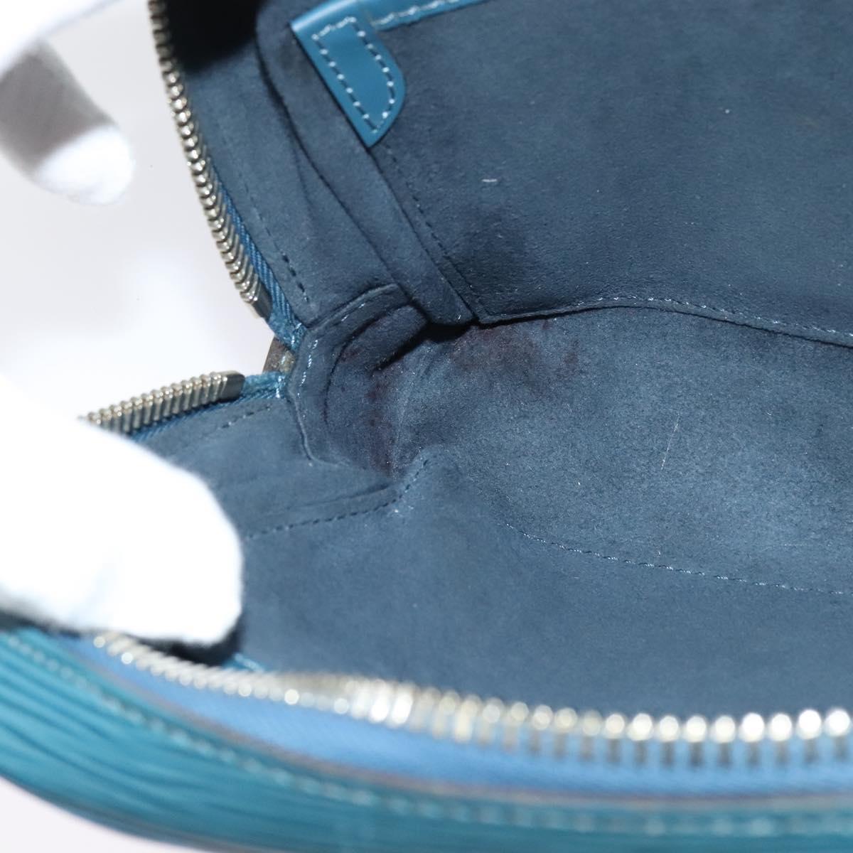 LOUIS VUITTON Epi Neo-Osh Clutch Bag Cyan LV Auth 120827