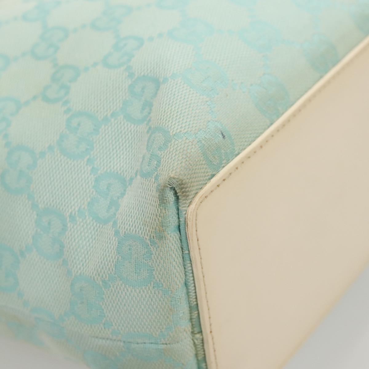 GUCCI GG Canvas Tote Bag PVC Blue Silver 002 1099 Auth 120831