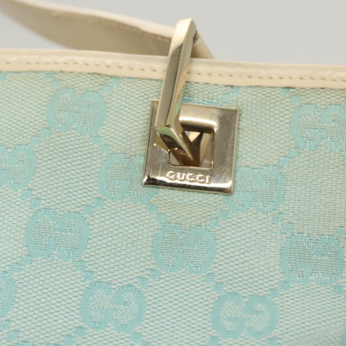 GUCCI GG Canvas Tote Bag PVC Blue Silver 002 1099 Auth 120831