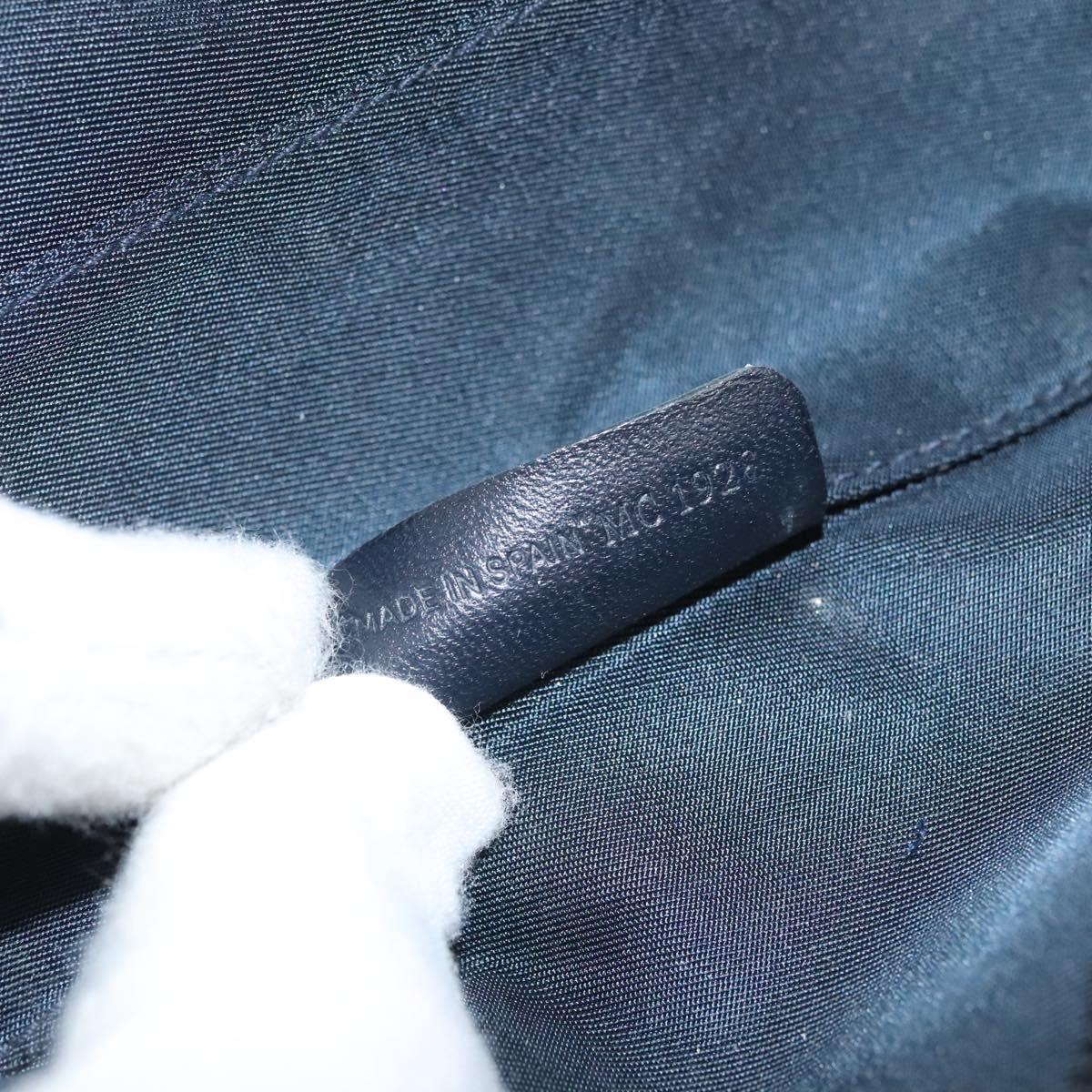 Christian Dior Trotter Canvas Saddle Pouch Navy Gold Auth 120854