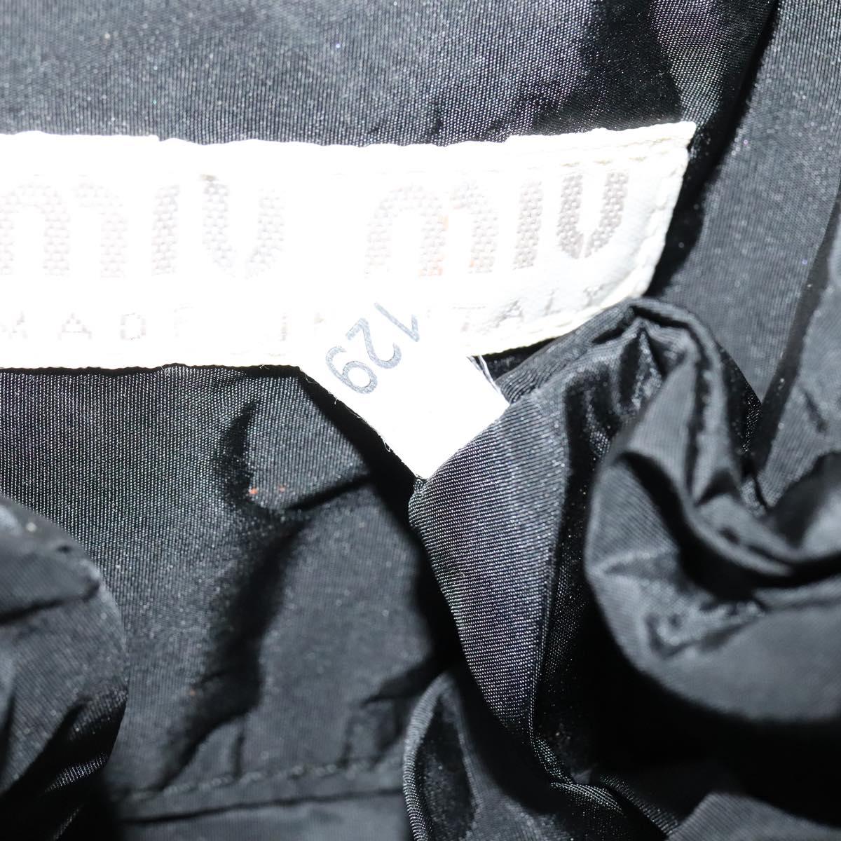 Miu Miu Shoulder Pouch Suede Black Gold Auth 120859