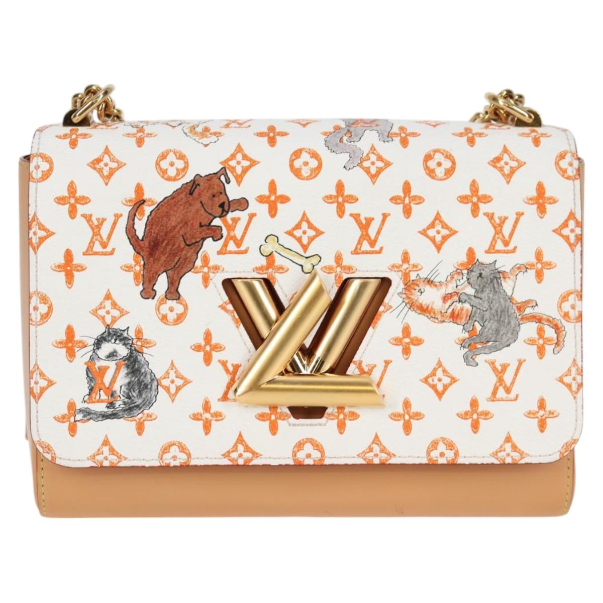 LOUIS VUITTON Catgram Twist MM Shoulder Bag White M44460 LV Auth 120872SM