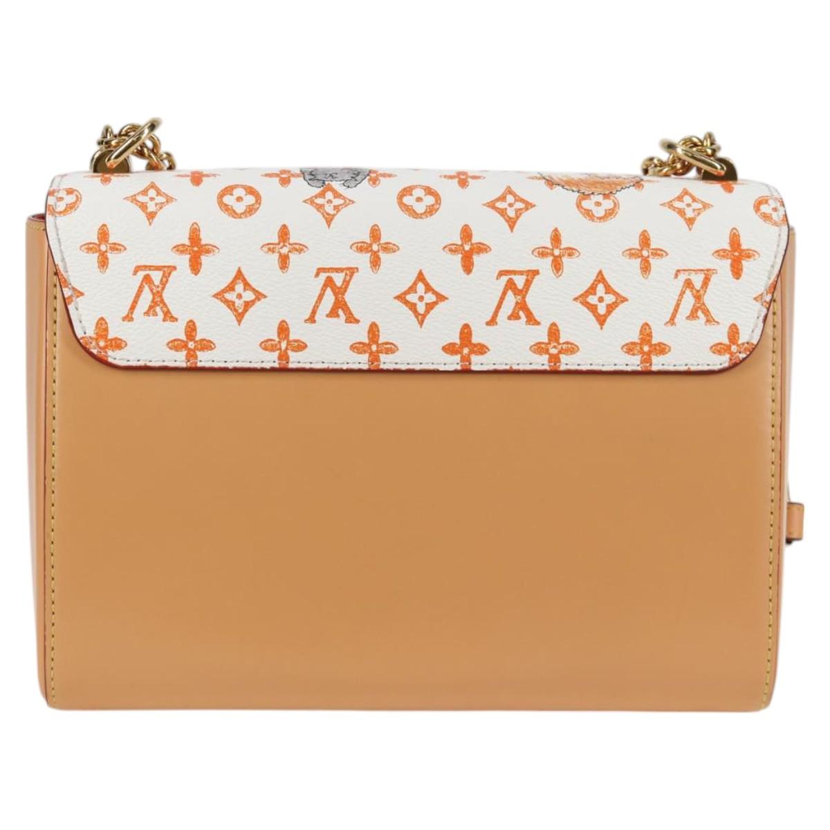 LOUIS VUITTON Catgram Twist MM Shoulder Bag White M44460 LV Auth 120872SM