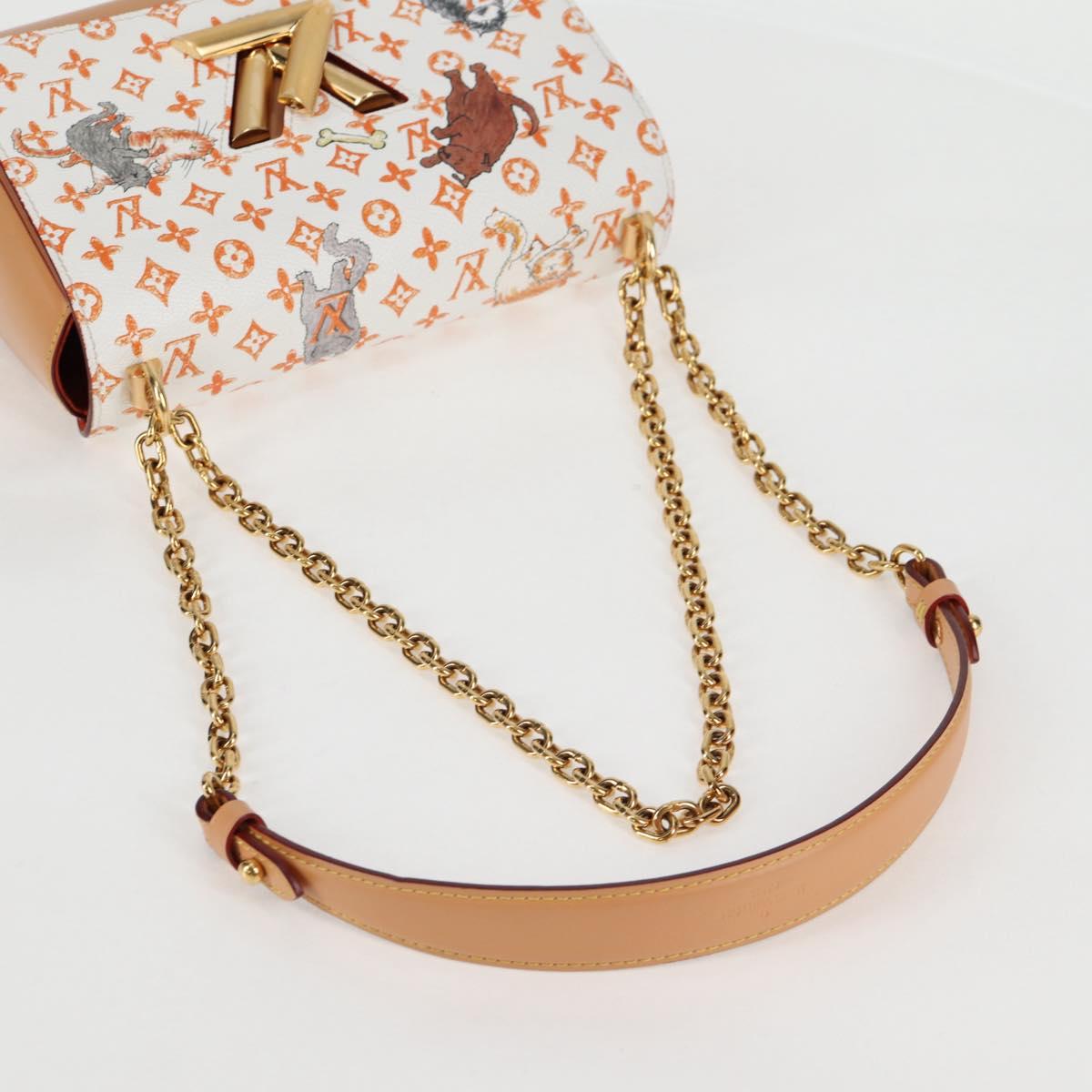 LOUIS VUITTON Catgram Twist MM Shoulder Bag White M44460 LV Auth 120872SM