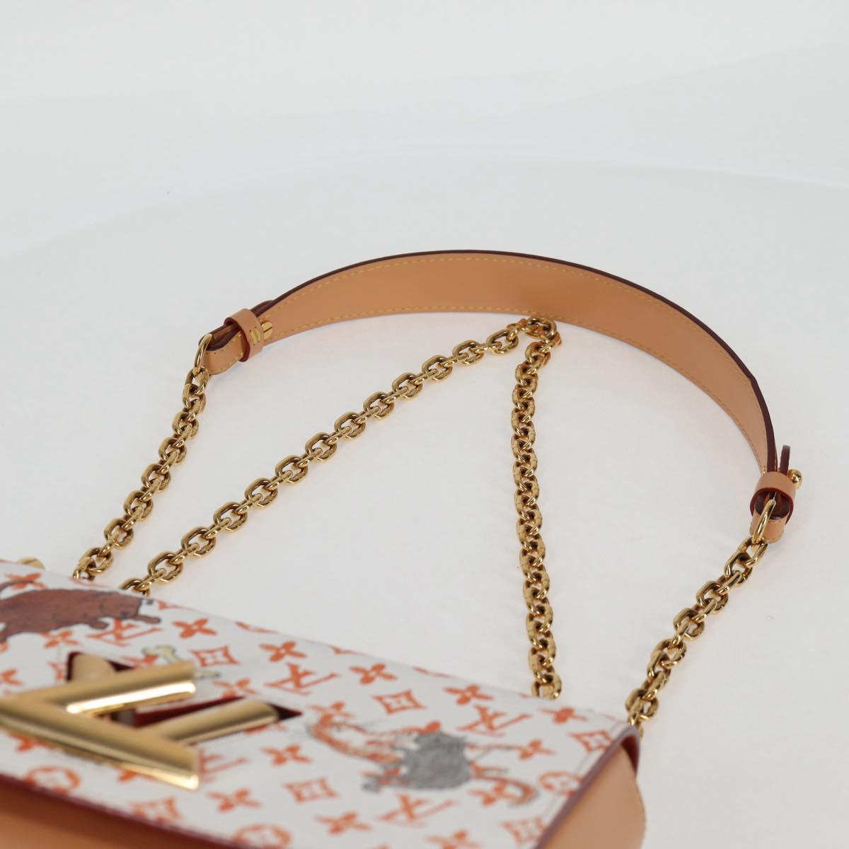 LOUIS VUITTON Catgram Twist MM Shoulder Bag White M44460 LV Auth 120872SM