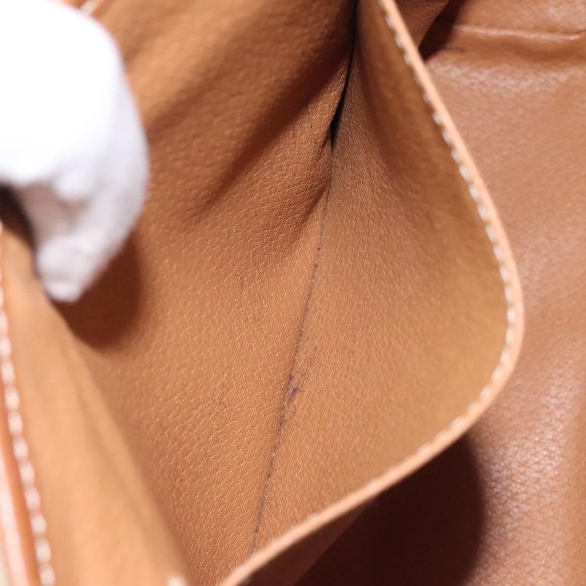 CELINE Macadam Canvas Hand Bag PVC Beige Gold Auth 120908