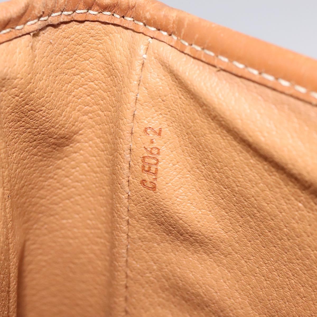 CELINE Macadam Canvas Hand Bag PVC Beige Gold Auth 120908