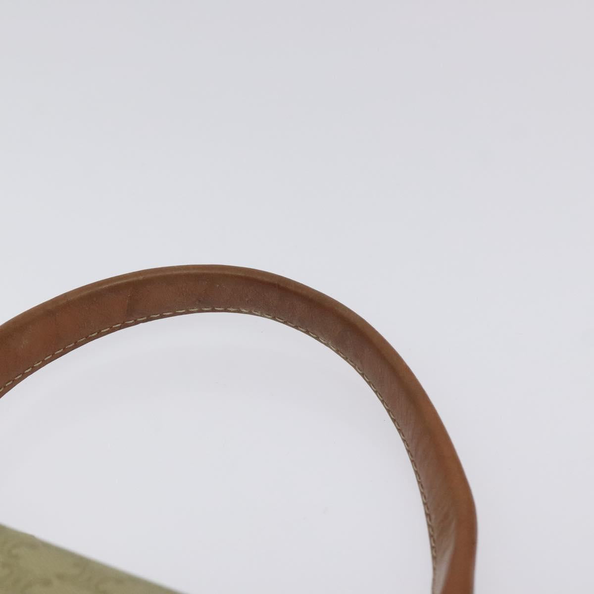 CELINE Macadam Canvas Hand Bag PVC Beige Gold Auth 120908