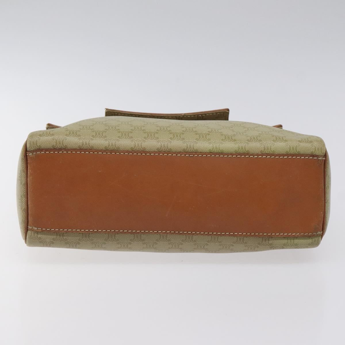 CELINE Macadam Canvas Hand Bag PVC Beige Gold Auth 120908