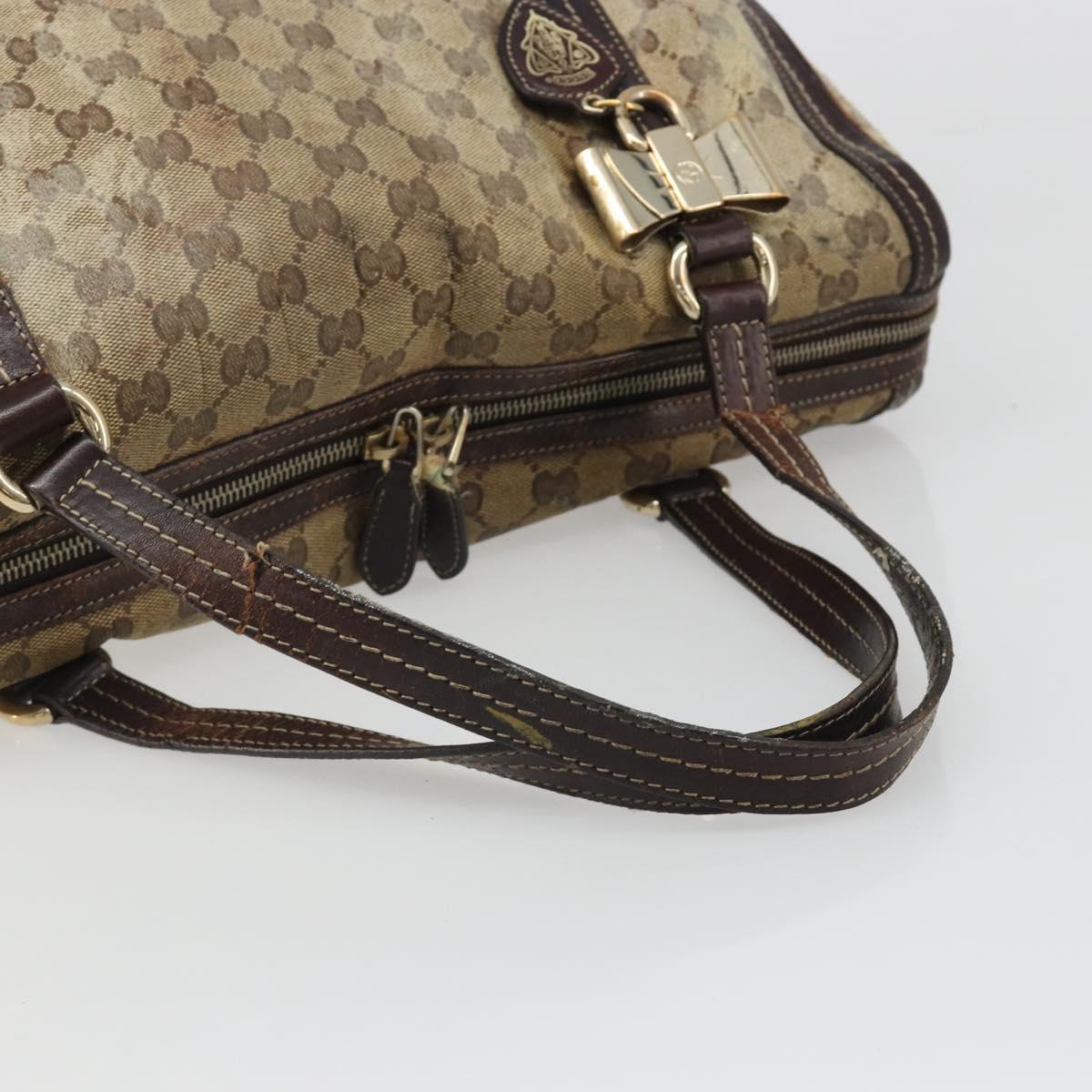 GUCCI GG Crystal Shoulder Bag Coated Canvas Brown Gold 181488 Auth 120919