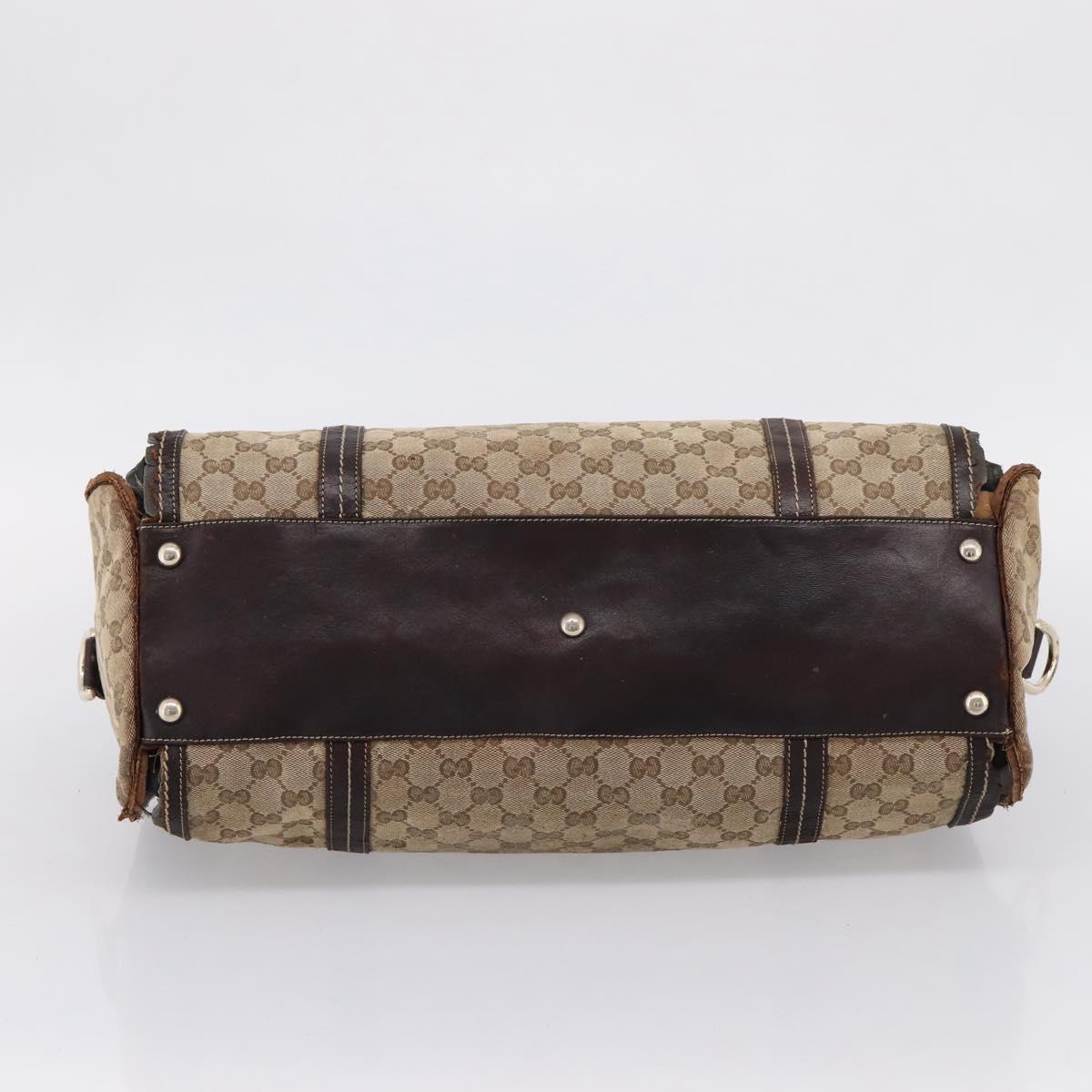 GUCCI GG Crystal Shoulder Bag Coated Canvas Brown Gold 181488 Auth 120919