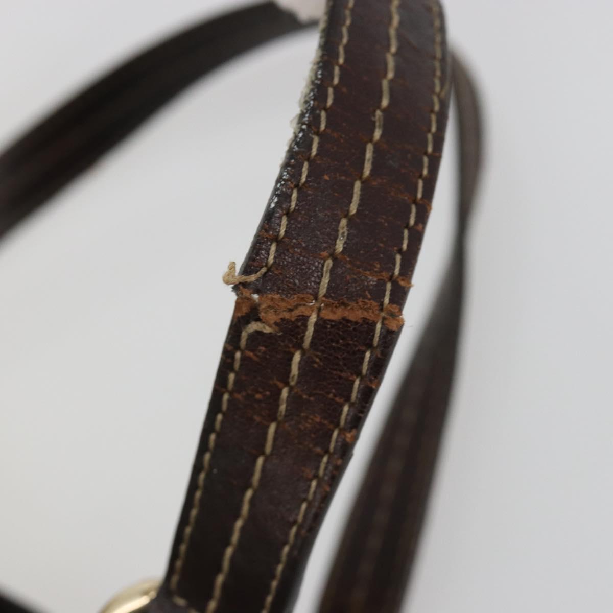 GUCCI GG Crystal Shoulder Bag Coated Canvas Brown Gold 181488 Auth 120919