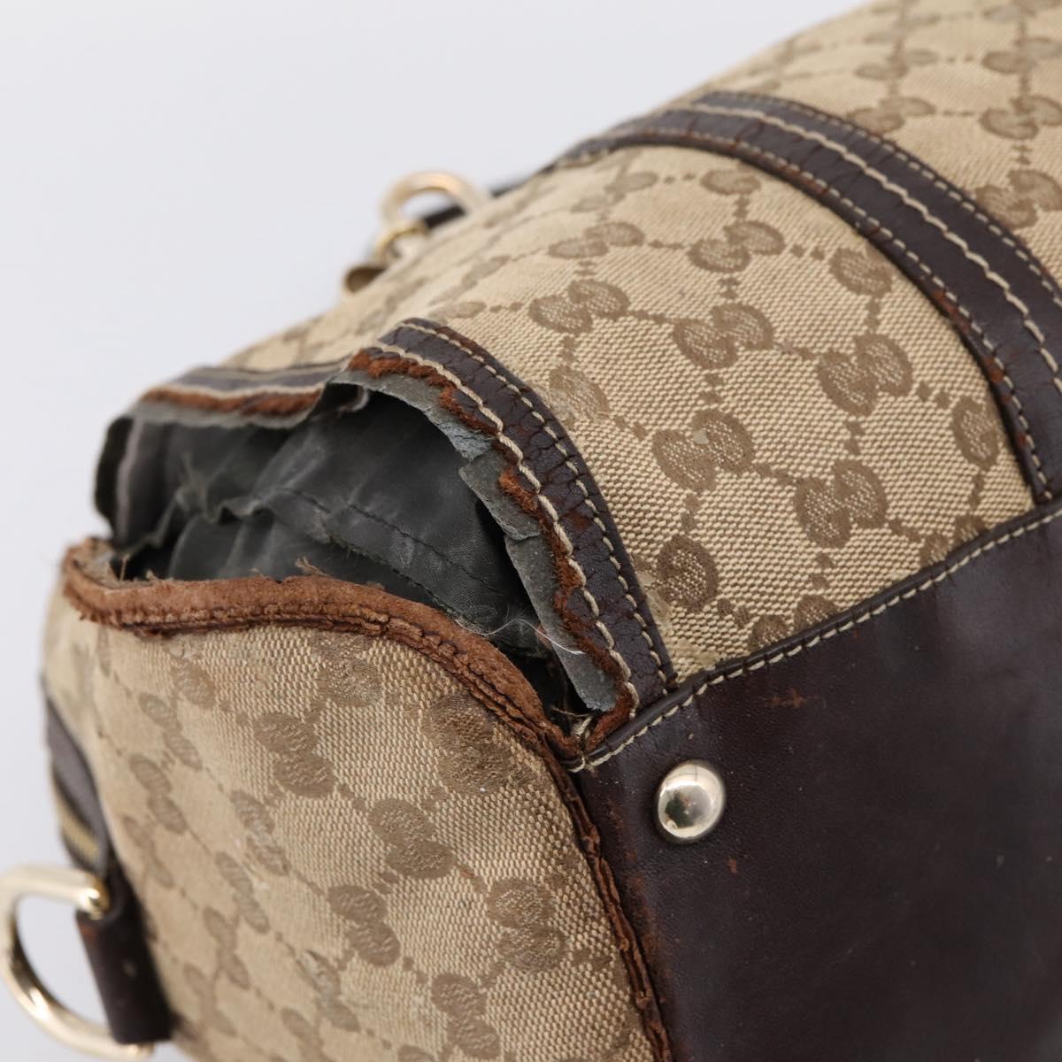 GUCCI GG Crystal Shoulder Bag Coated Canvas Brown Gold 181488 Auth 120919