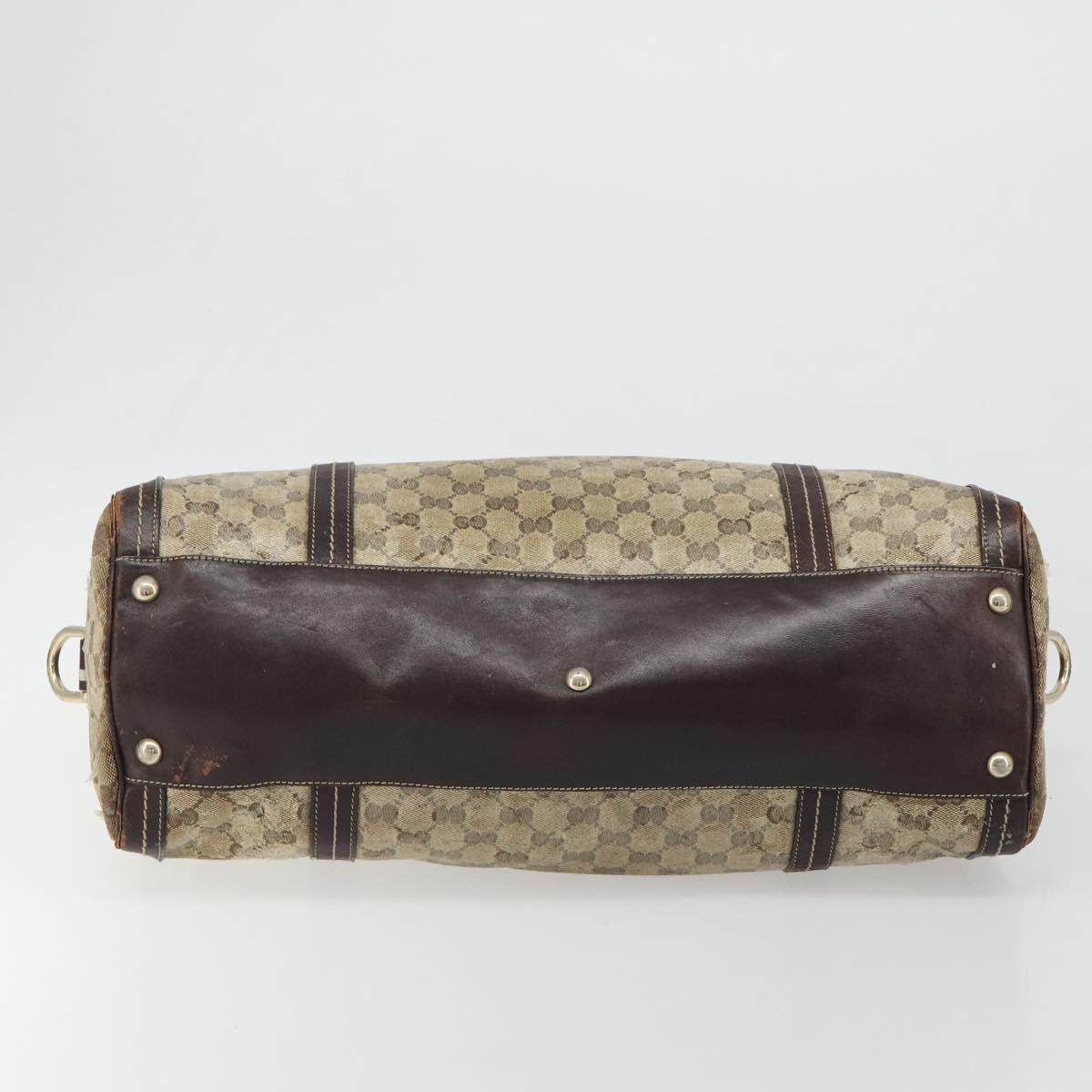 GUCCI GG Crystal Shoulder Bag Coated Canvas Brown Gold 181488 Auth 120919
