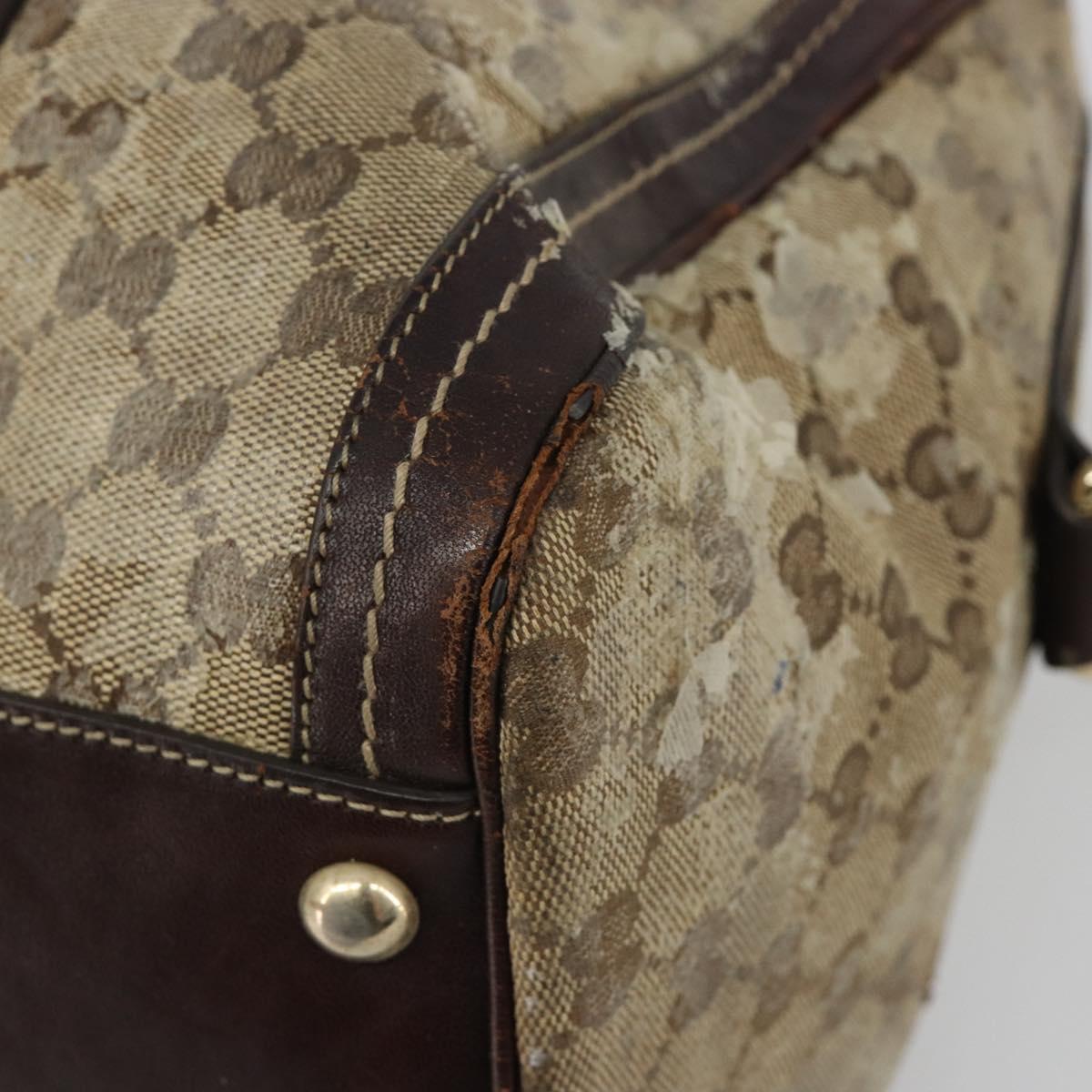 GUCCI GG Crystal Shoulder Bag Coated Canvas Brown Gold 181488 Auth 120919