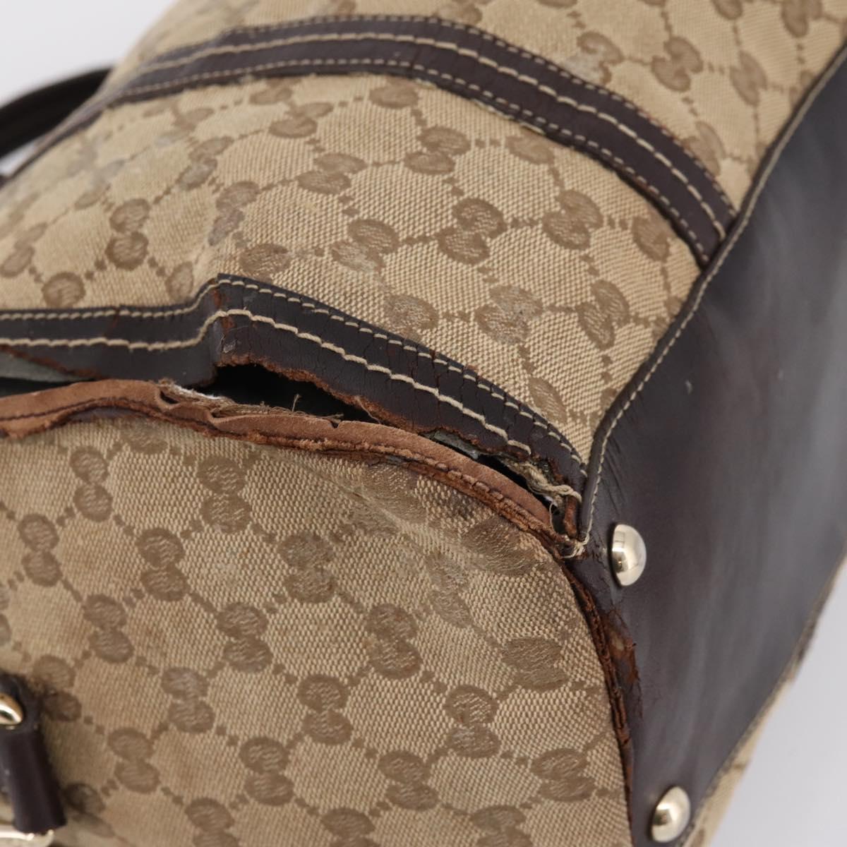 GUCCI GG Crystal Shoulder Bag Coated Canvas Brown Gold 181488 Auth 120919
