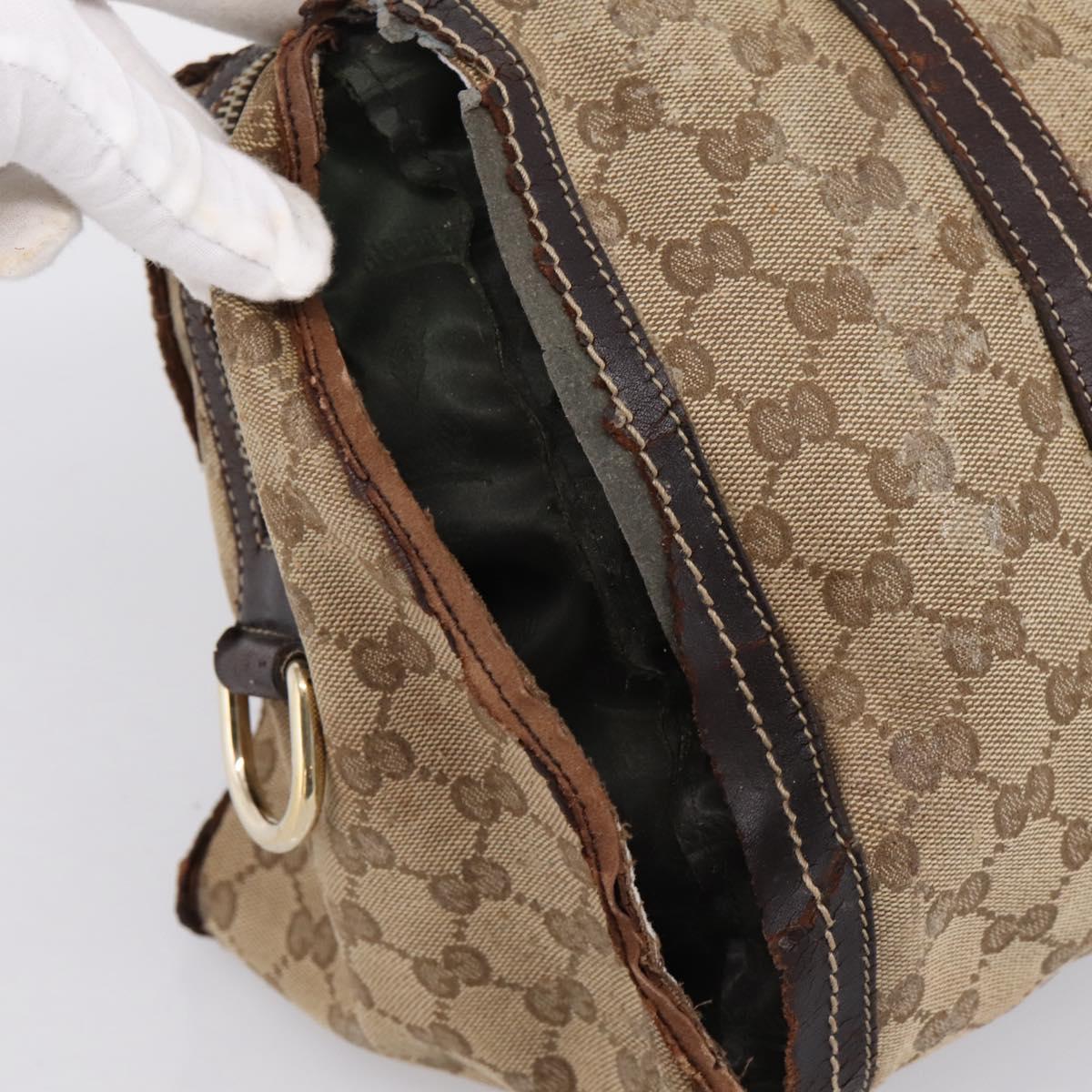 GUCCI GG Crystal Shoulder Bag Coated Canvas Brown Gold 181488 Auth 120919
