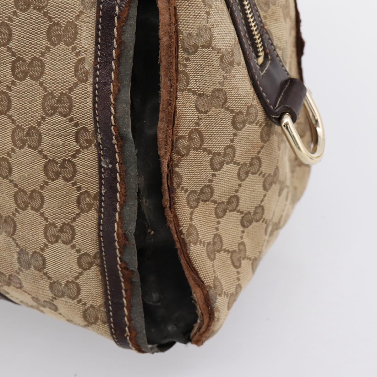 GUCCI GG Crystal Shoulder Bag Coated Canvas Brown Gold 181488 Auth 120919