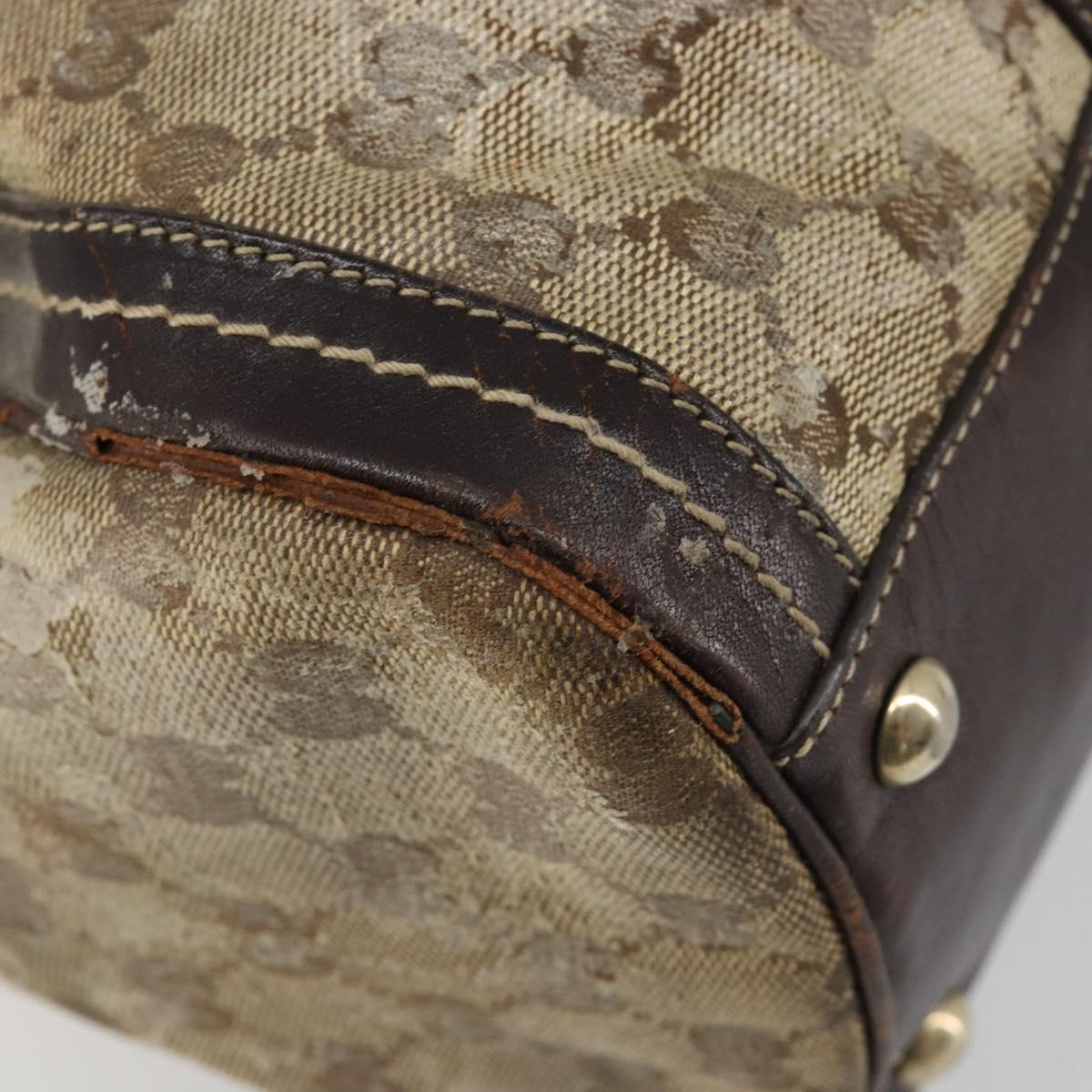 GUCCI GG Crystal Shoulder Bag Coated Canvas Brown Gold 181488 Auth 120919