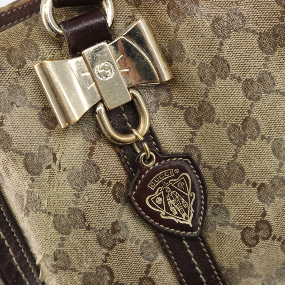 GUCCI GG Crystal Shoulder Bag Coated Canvas Brown Gold 181488 Auth 120919