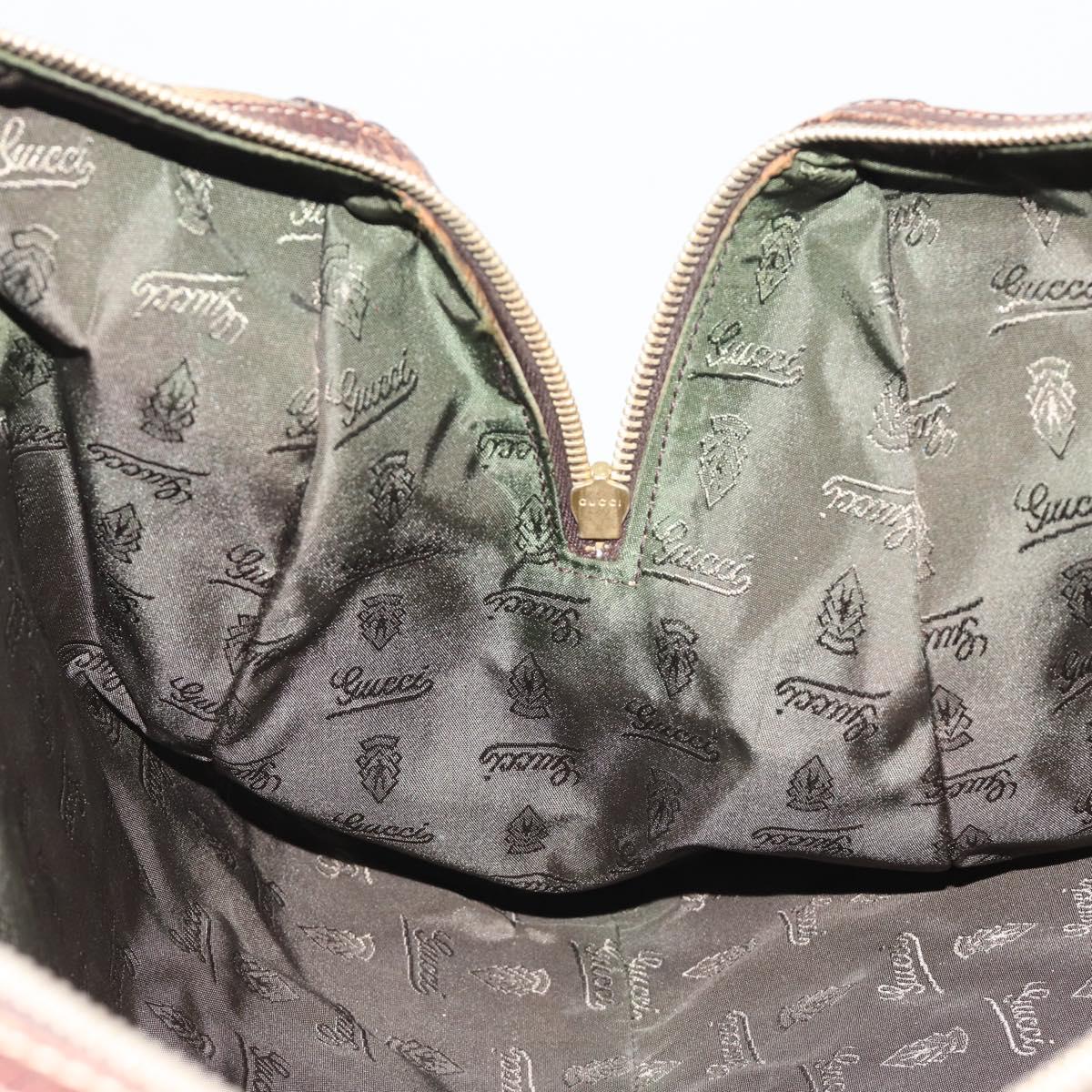 GUCCI GG Crystal Shoulder Bag Coated Canvas Brown Gold 181488 Auth 120919