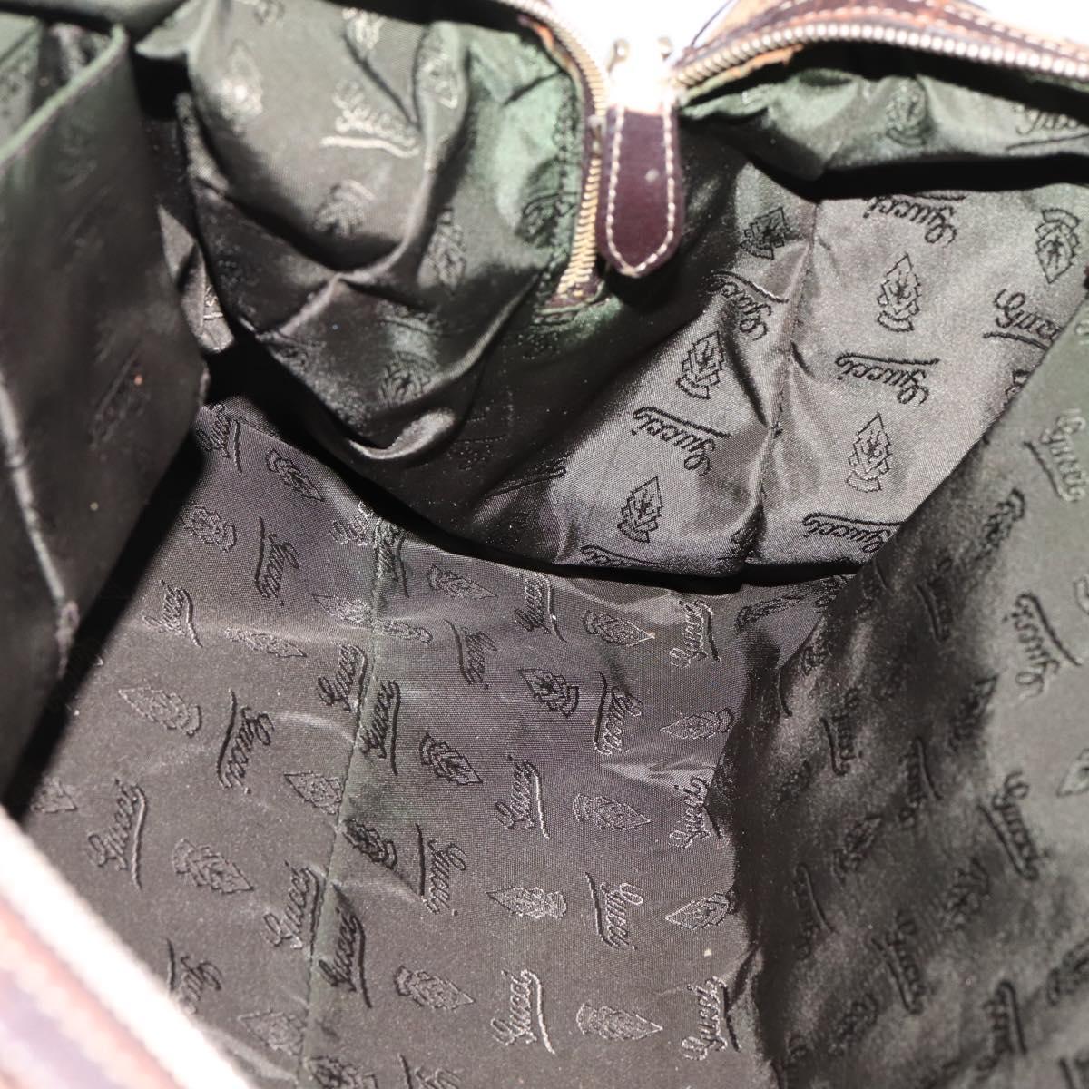 GUCCI GG Crystal Shoulder Bag Coated Canvas Brown Gold 181488 Auth 120919