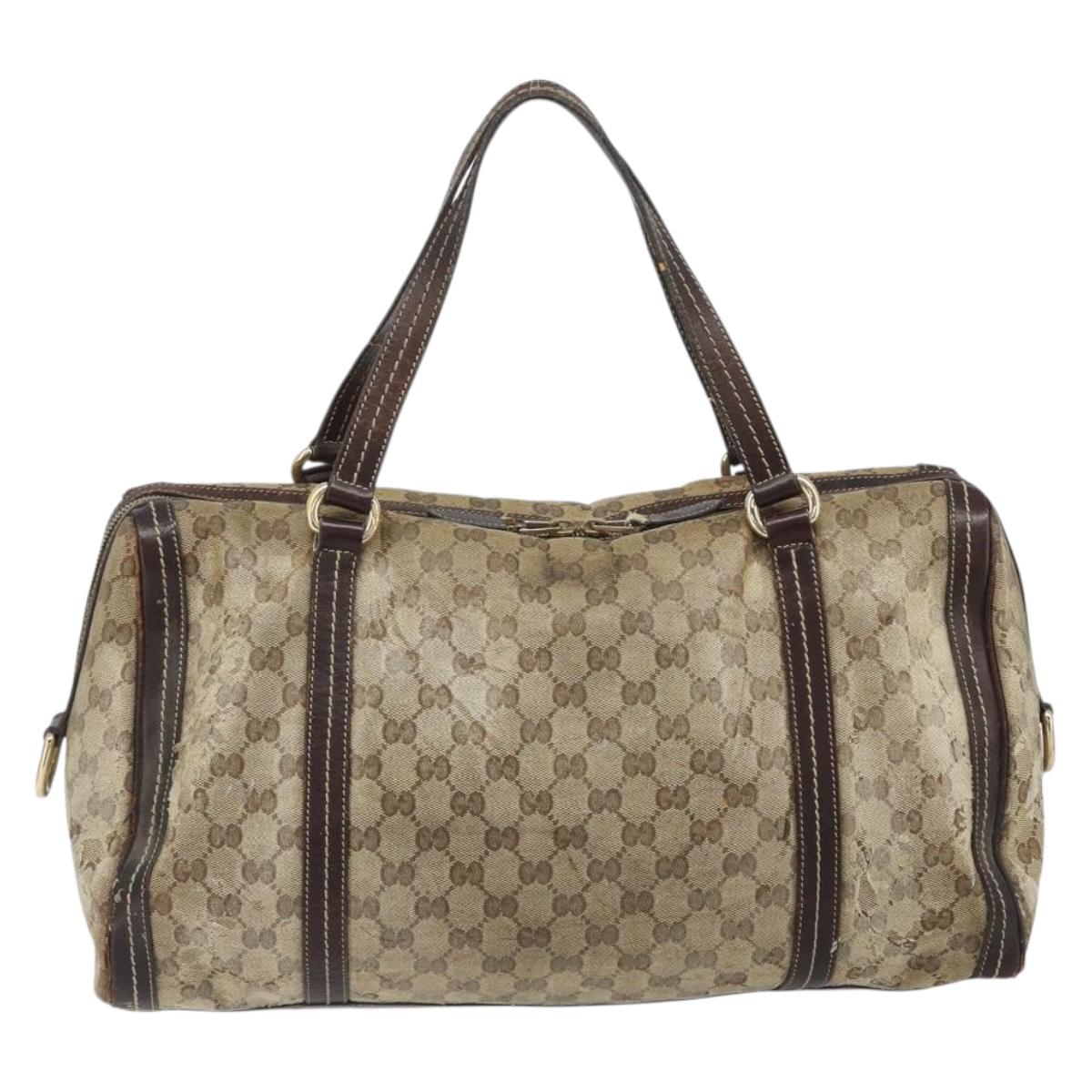 GUCCI GG Crystal Shoulder Bag Coated Canvas Brown Gold 181488 Auth 120919