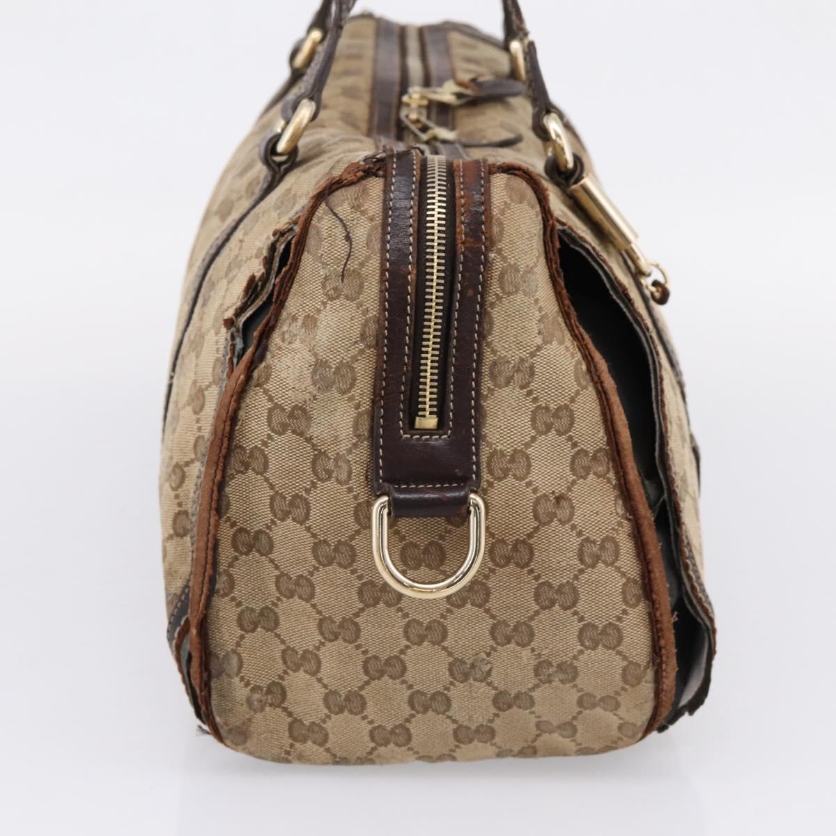 GUCCI GG Crystal Shoulder Bag Coated Canvas Brown Gold 181488 Auth 120919