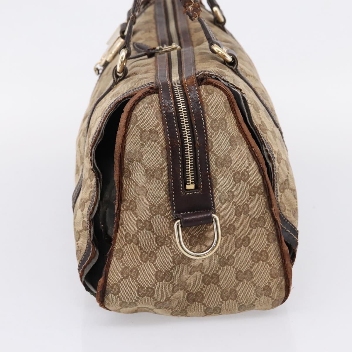 GUCCI GG Crystal Shoulder Bag Coated Canvas Brown Gold 181488 Auth 120919