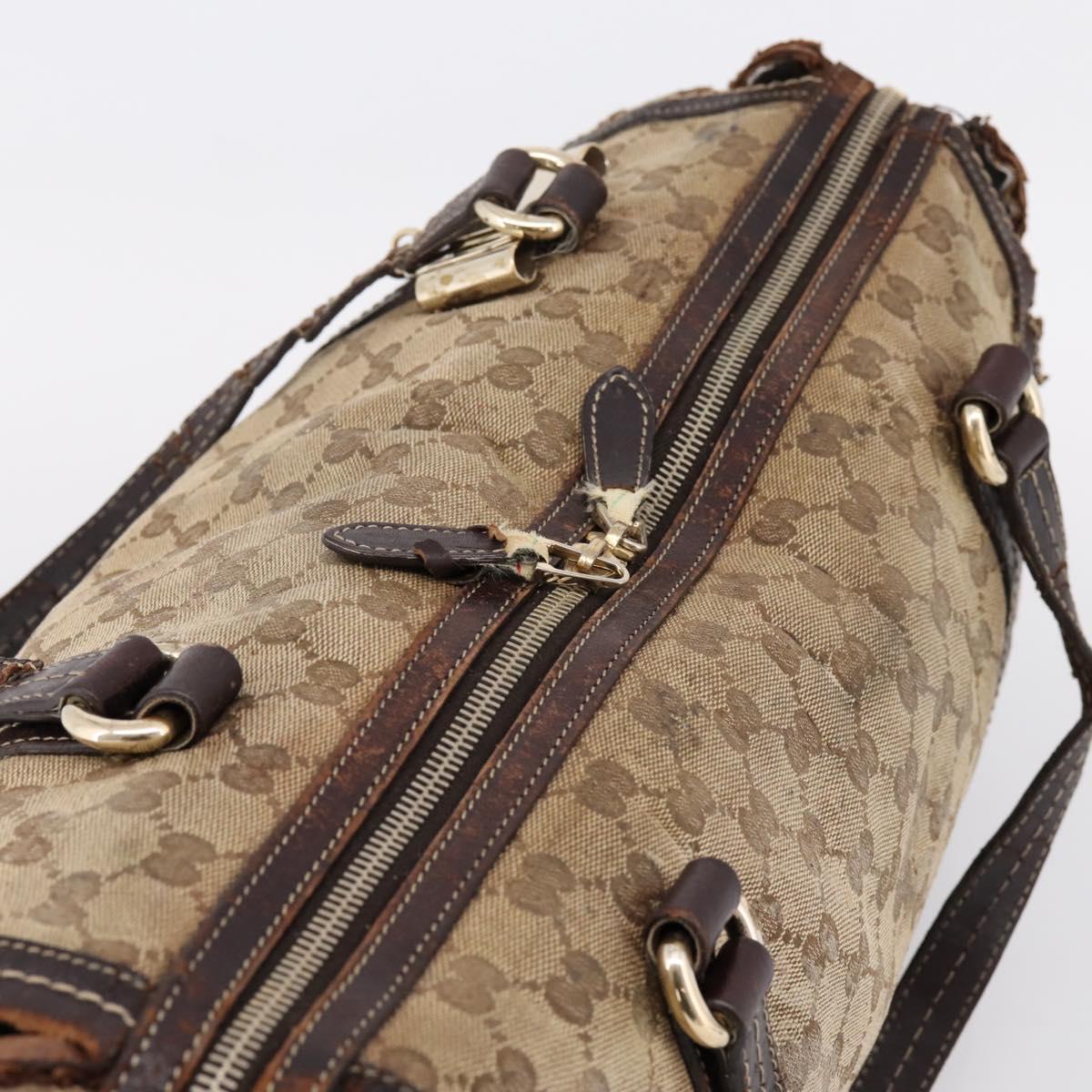 GUCCI GG Crystal Shoulder Bag Coated Canvas Brown Gold 181488 Auth 120919