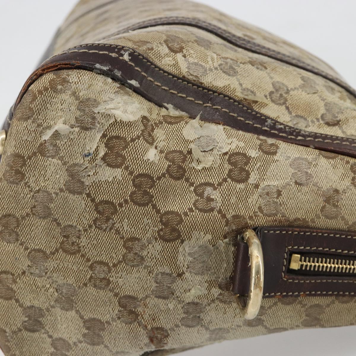 GUCCI GG Crystal Shoulder Bag Coated Canvas Brown Gold 181488 Auth 120919