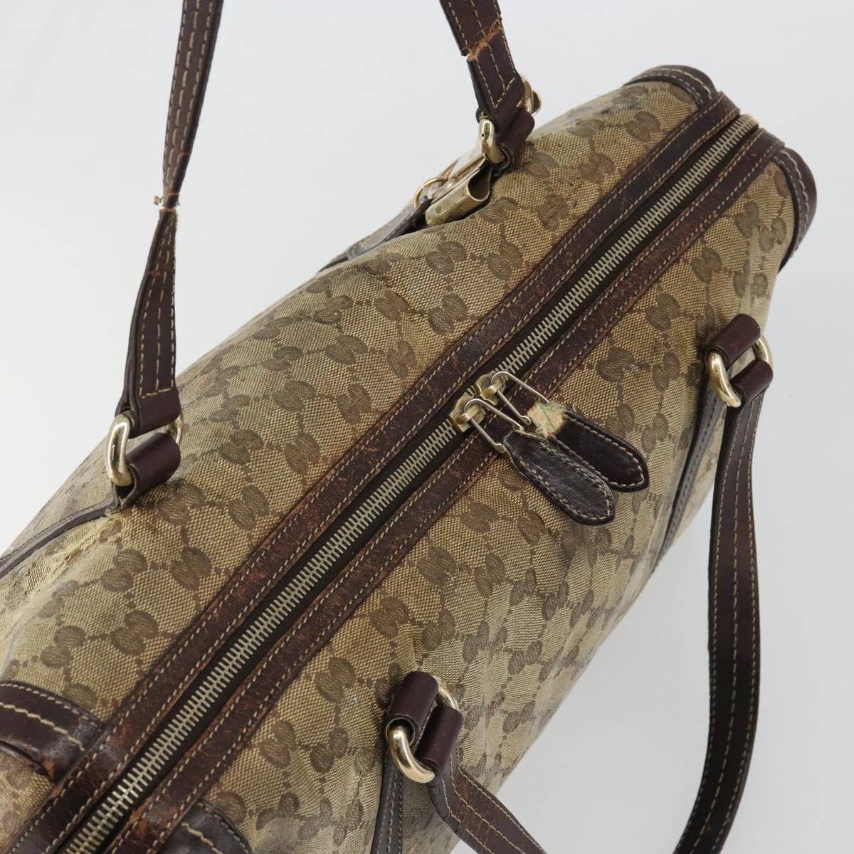 GUCCI GG Crystal Shoulder Bag Coated Canvas Brown Gold 181488 Auth 120919