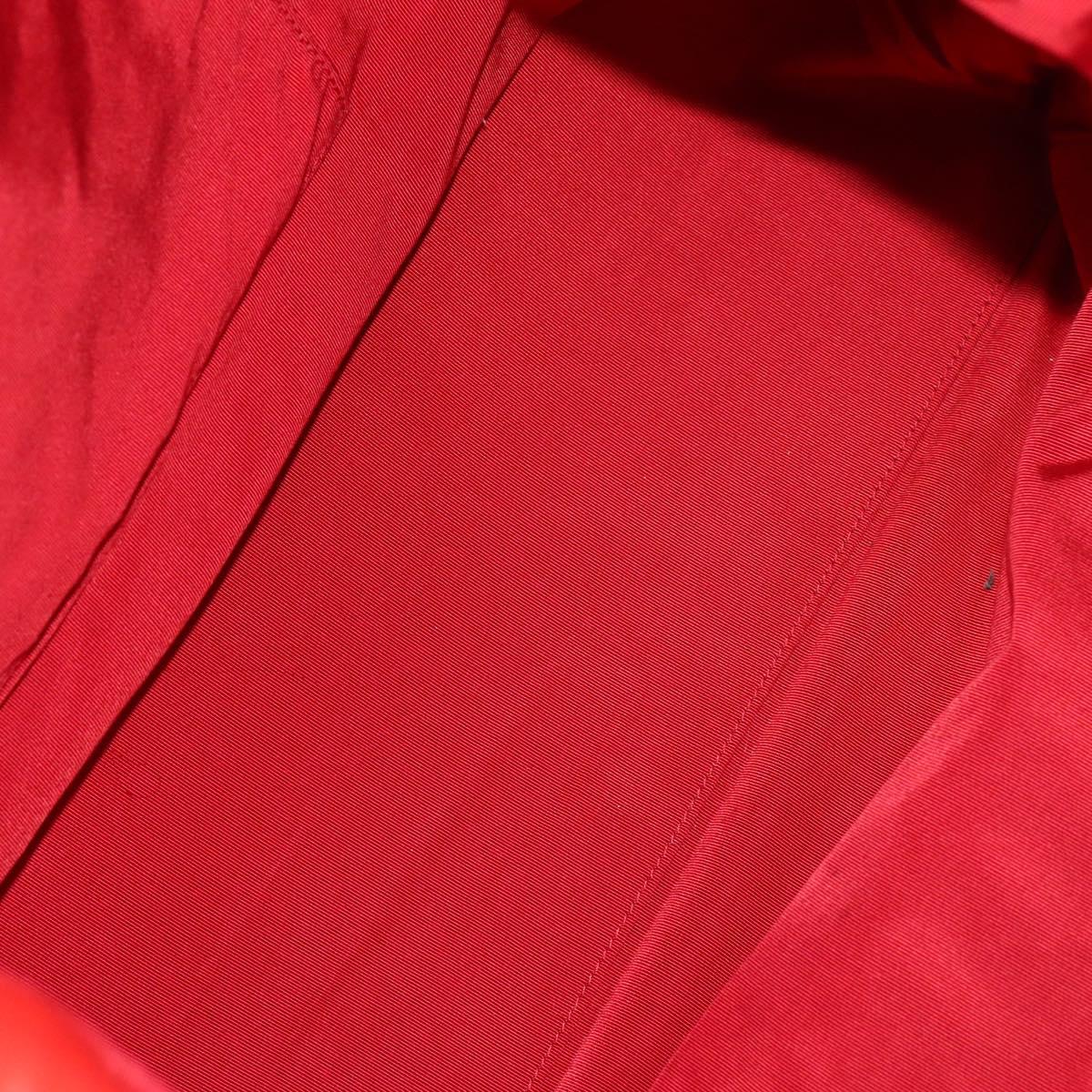 CHANEL Matelasse Chain Tote Bag Lamb Skin Red Silver CC Auth 120921