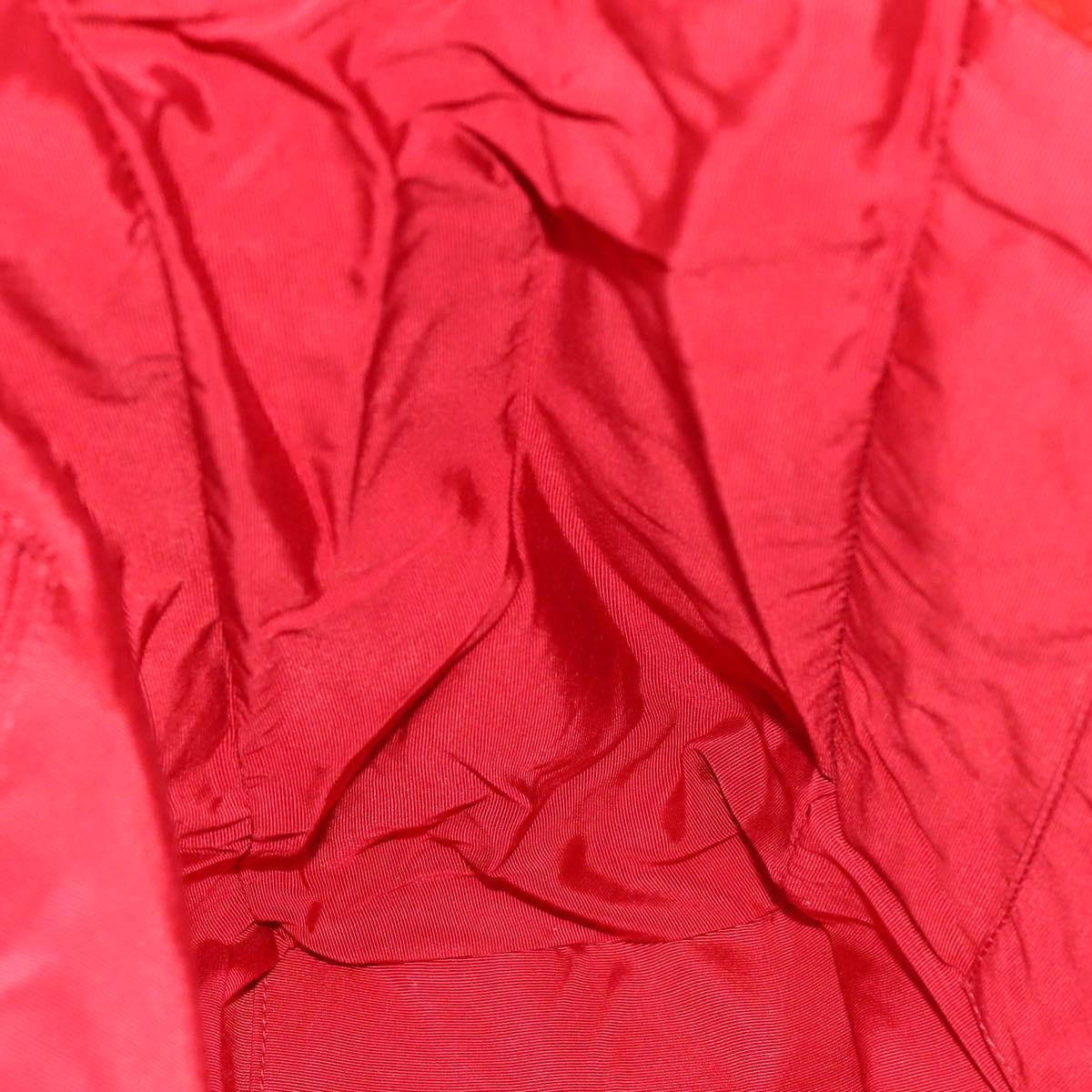 CHANEL Matelasse Chain Tote Bag Lamb Skin Red Silver CC Auth 120921