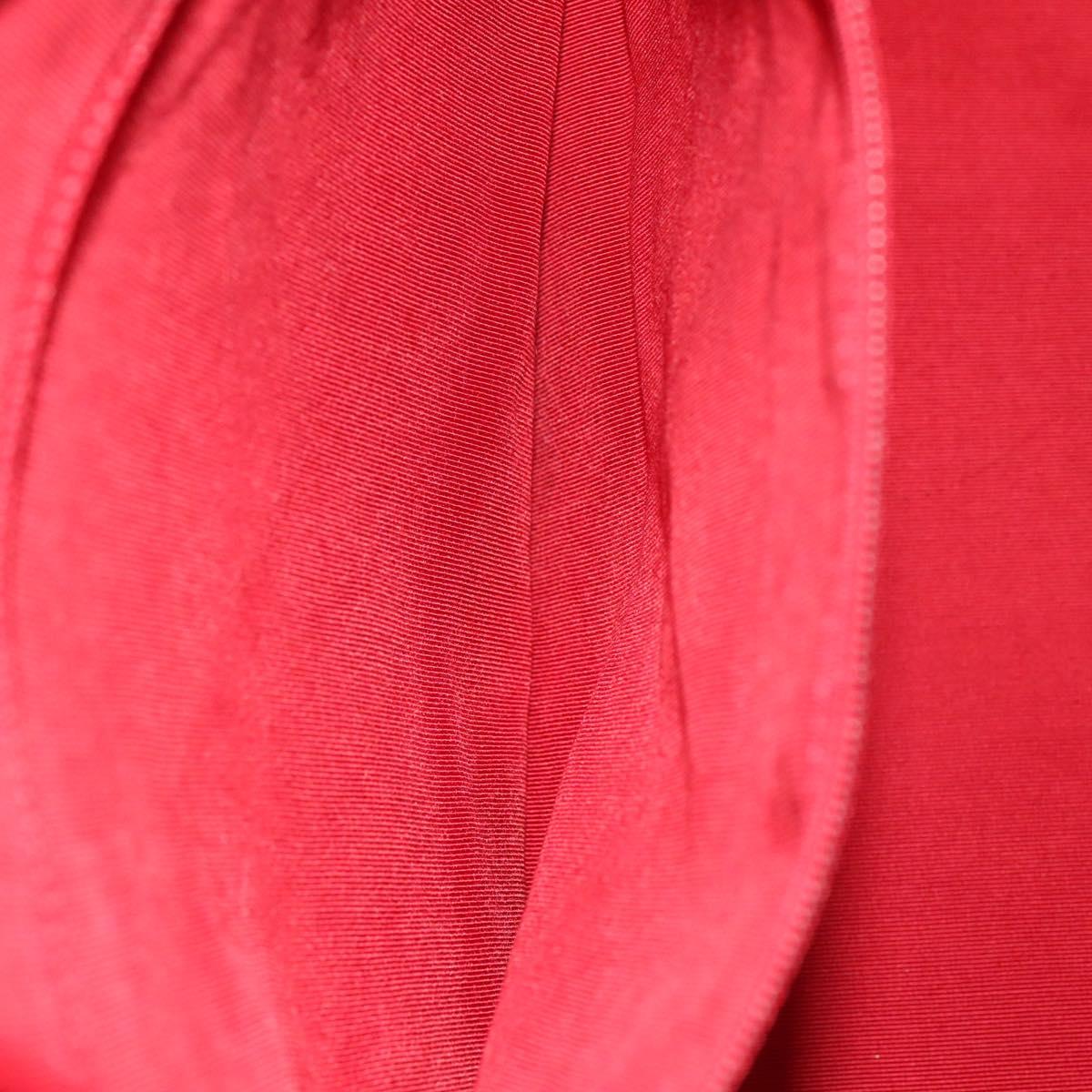 CHANEL Matelasse Chain Tote Bag Lamb Skin Red Silver CC Auth 120921